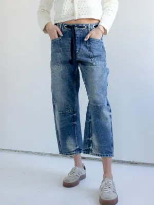Drawstring Barrel Jeans urban life