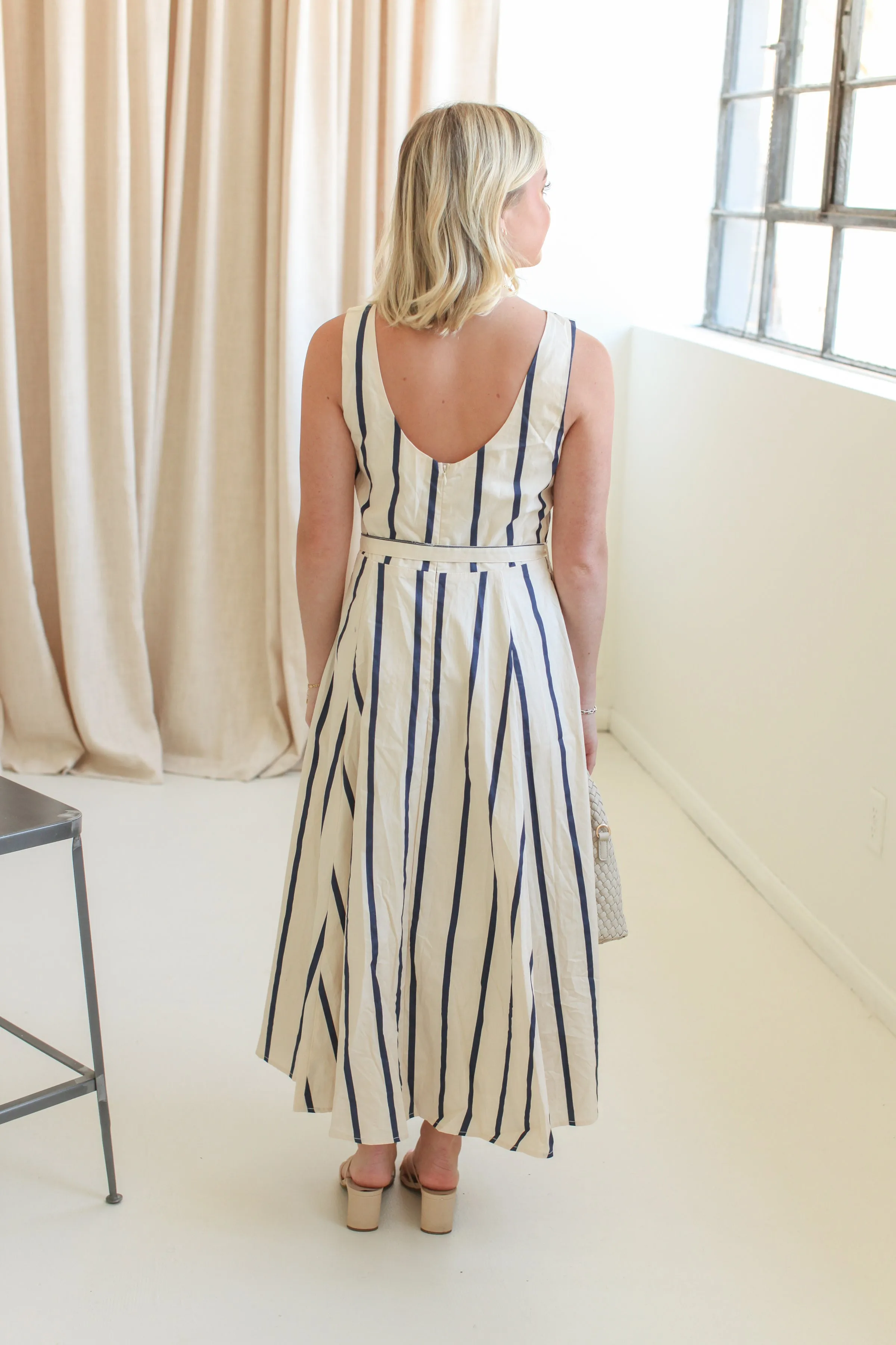 Elana Striped Midi Dress all occasion