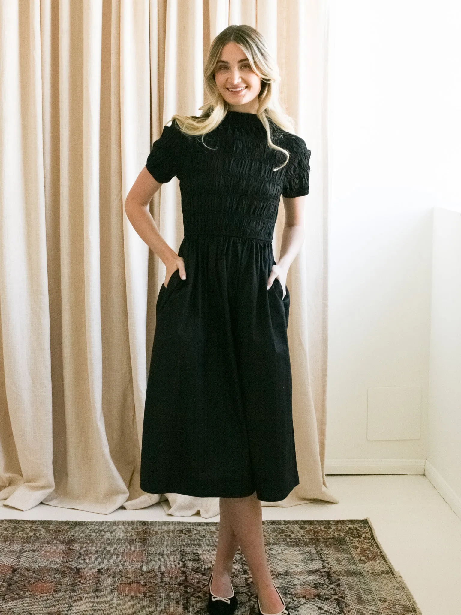 Eleanor Smocked Midi Dress classic mood