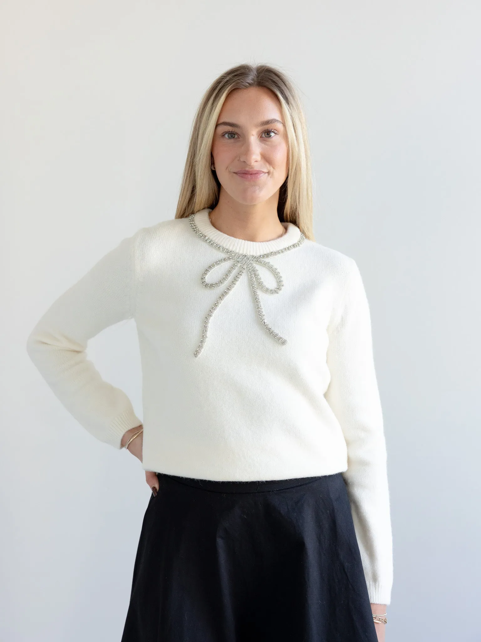 Eloise Bow Sweater Work Look
