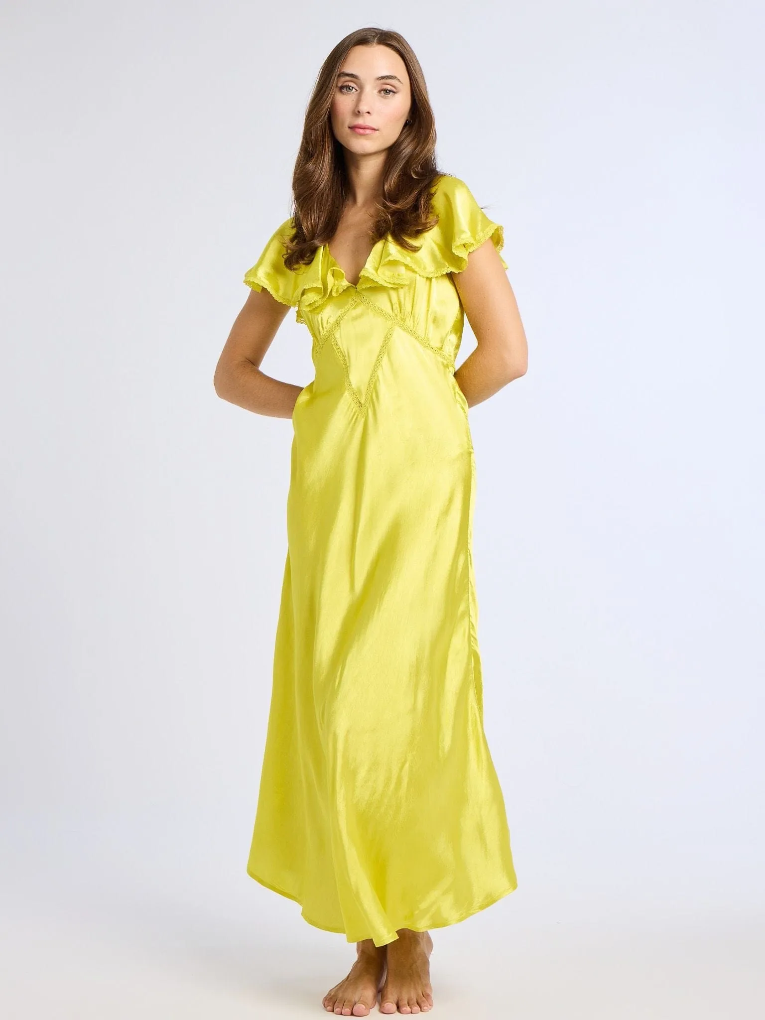 Eloise Dress in Citron breezy tone