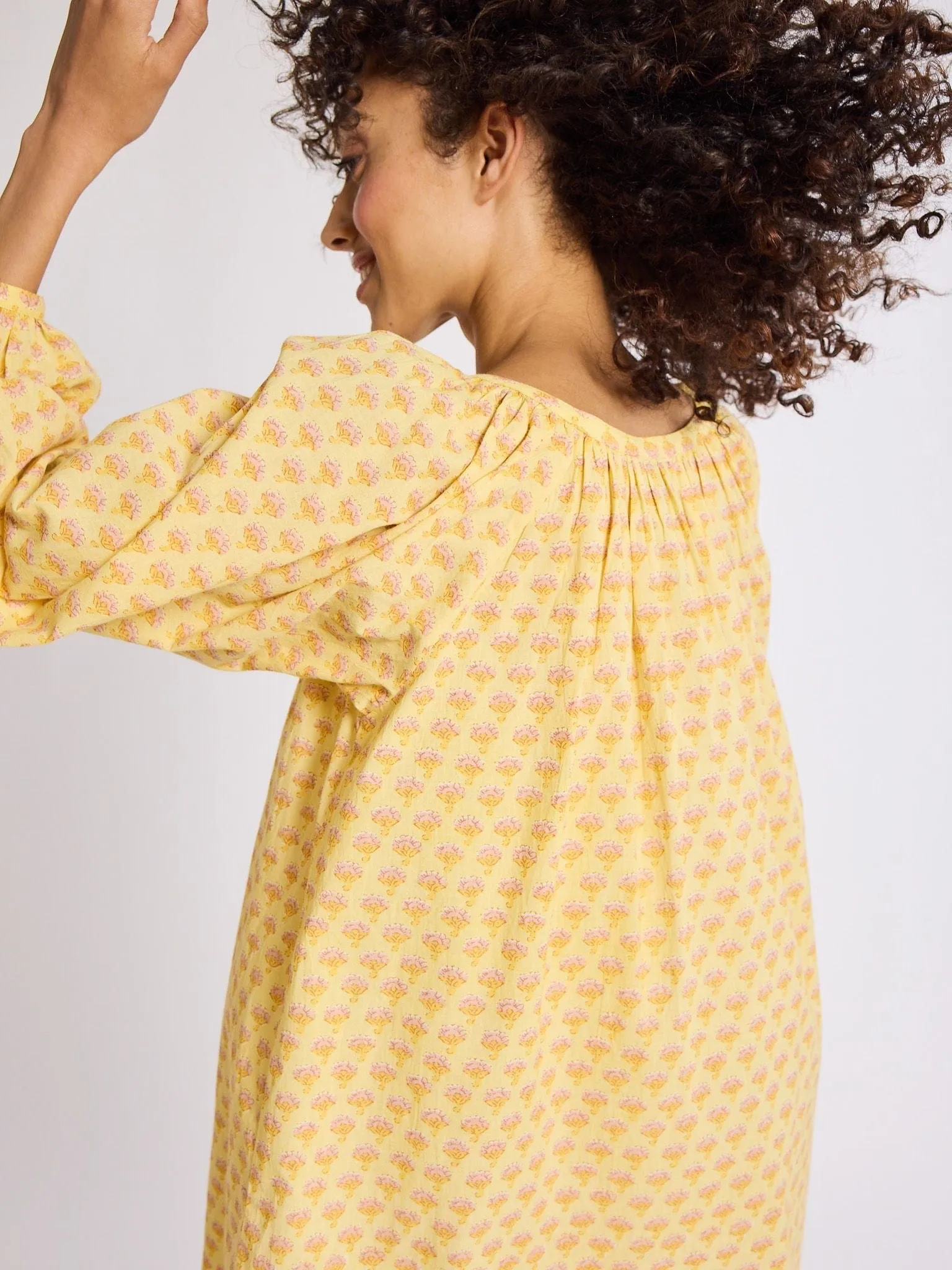 Emma Dress in Buttercup natural style
