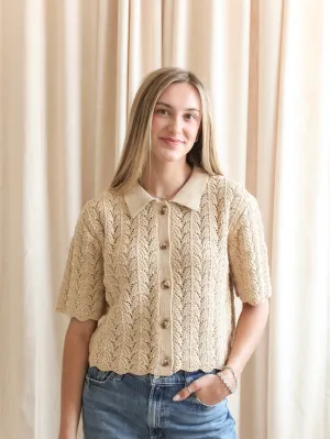 Esther Crocheted Cardigan- Camel Neutral Wear