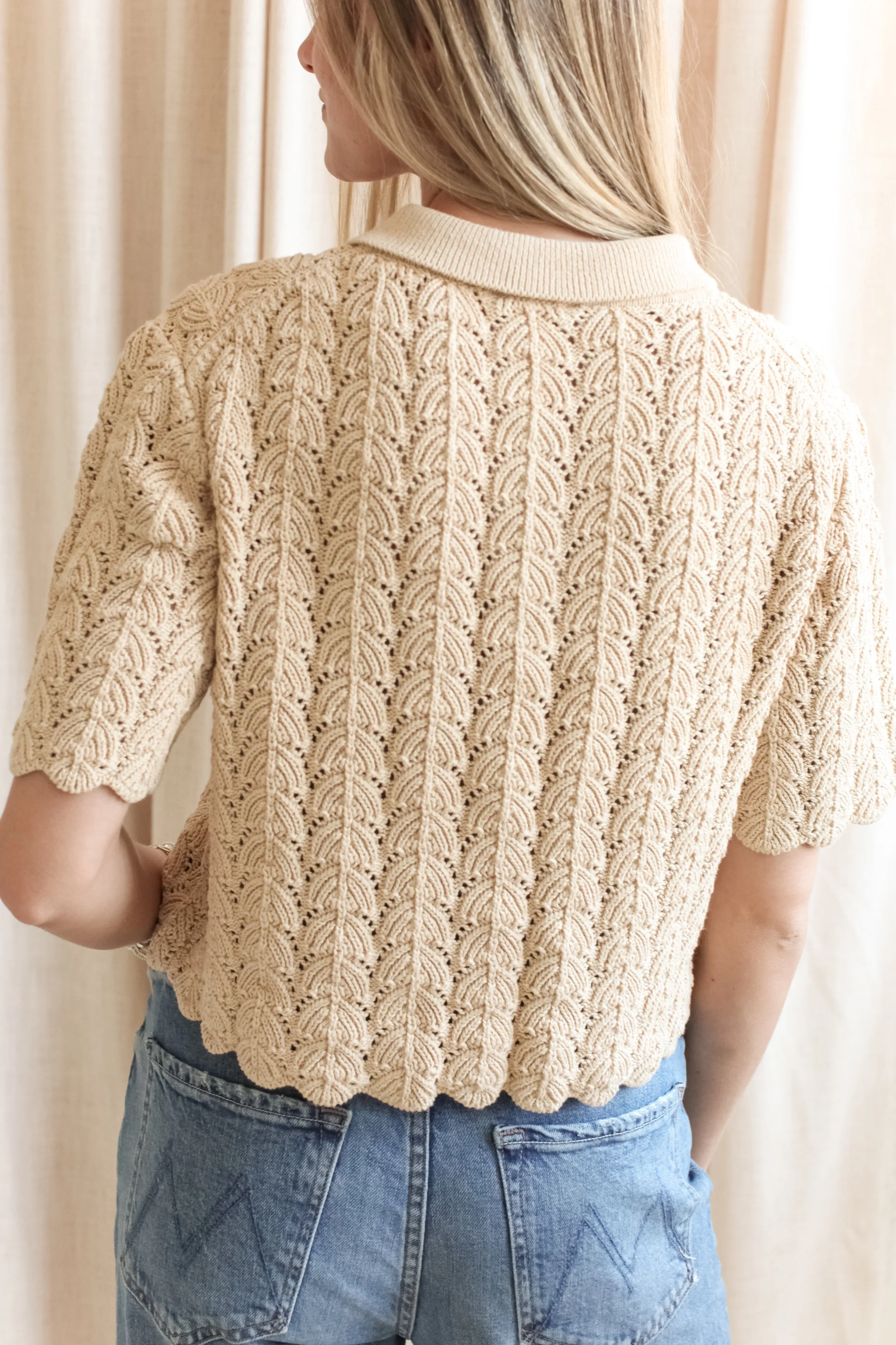 Esther Crocheted Cardigan- Camel Outdoor Fit