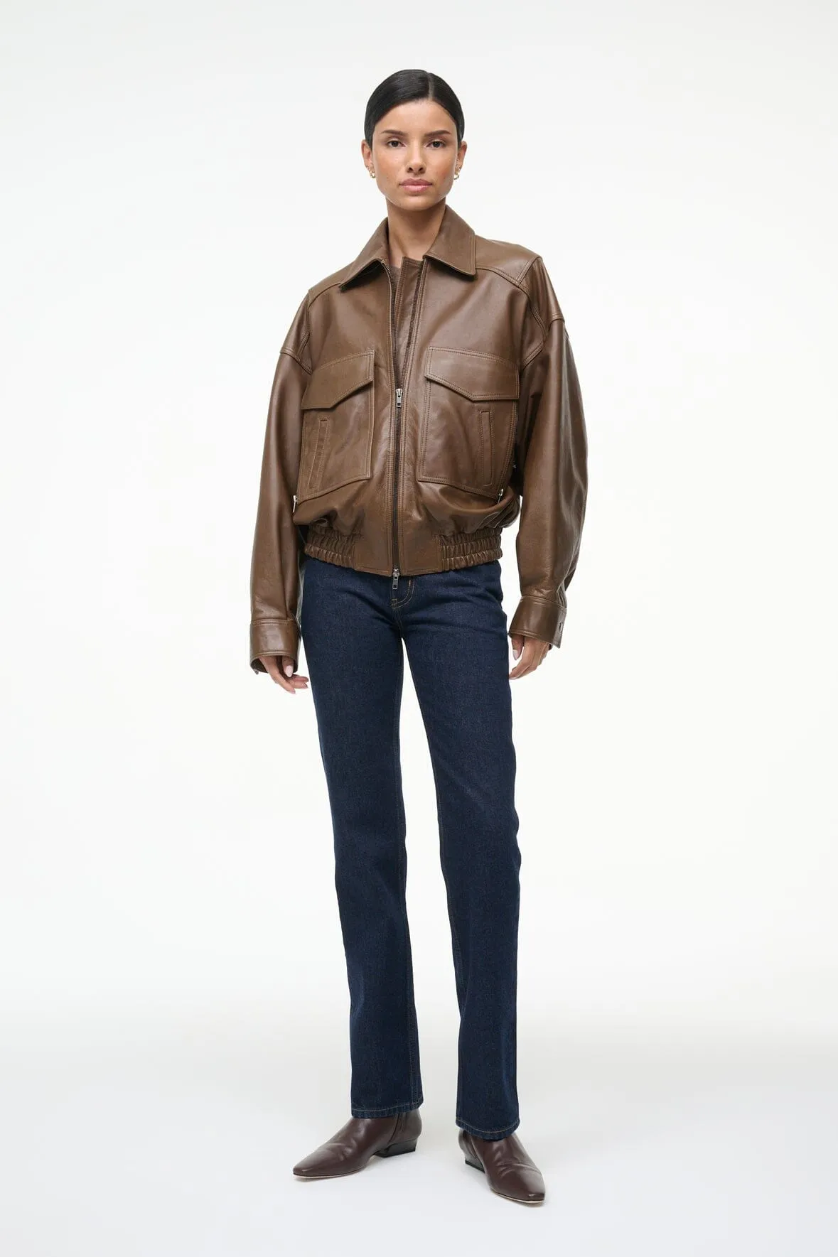 EUGENE LEATHER JACKET | TRUFFLE urban camo