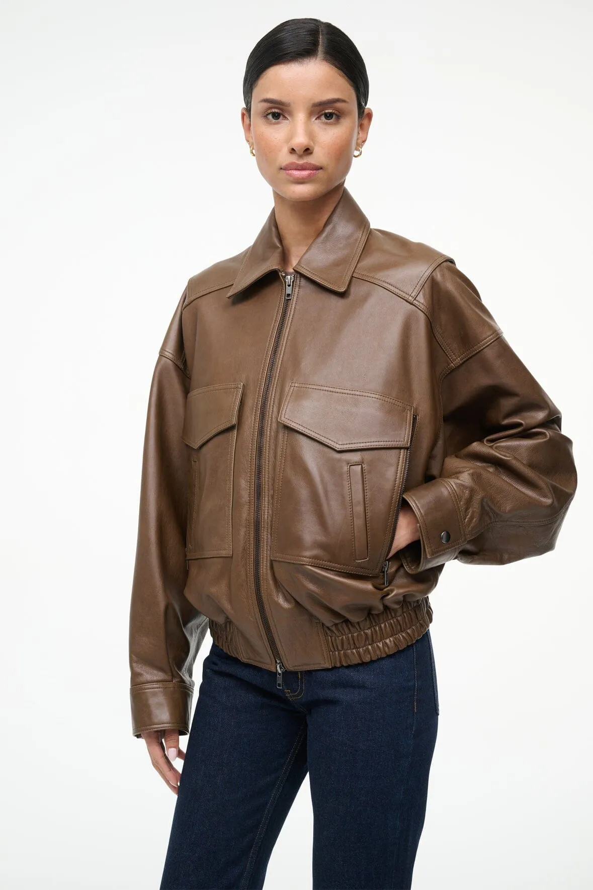 EUGENE LEATHER JACKET | TRUFFLE metro edge