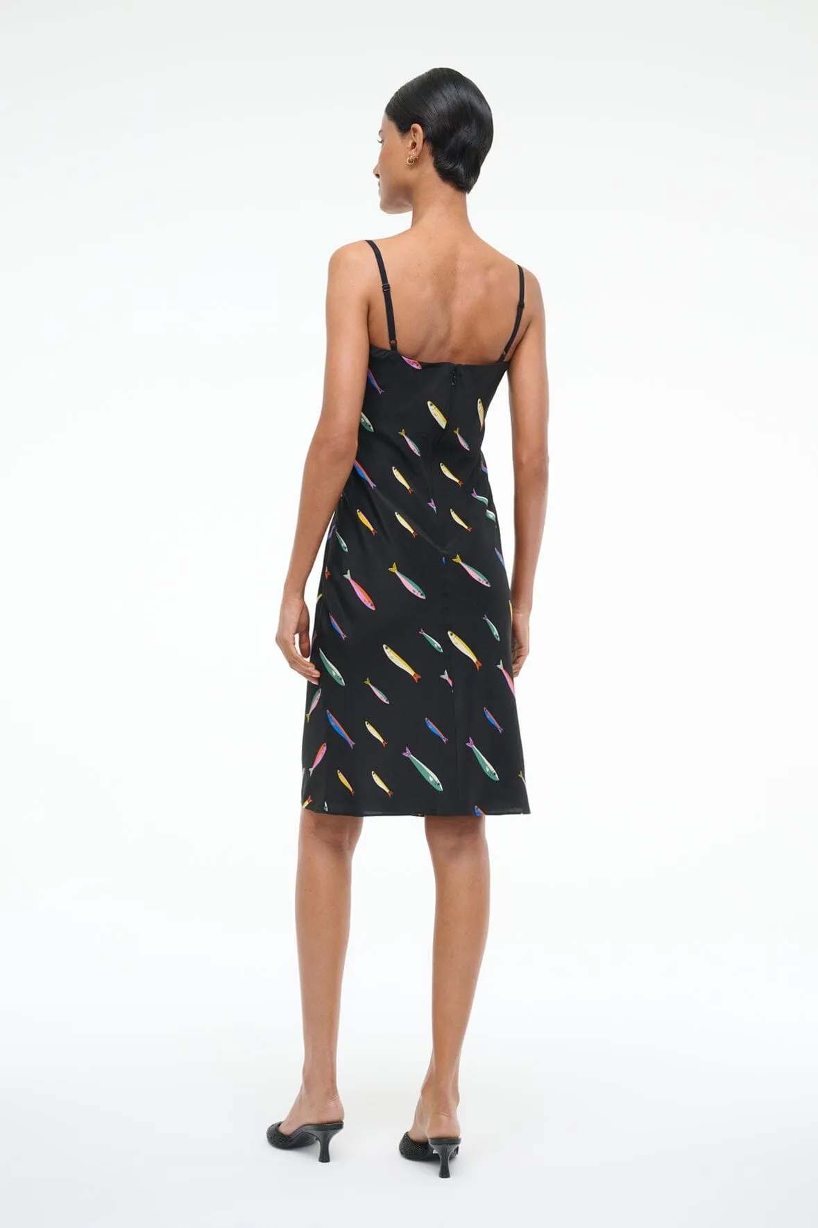 EVANGELINE SILK DRESS | POP SARDINES BLACK flirty mood