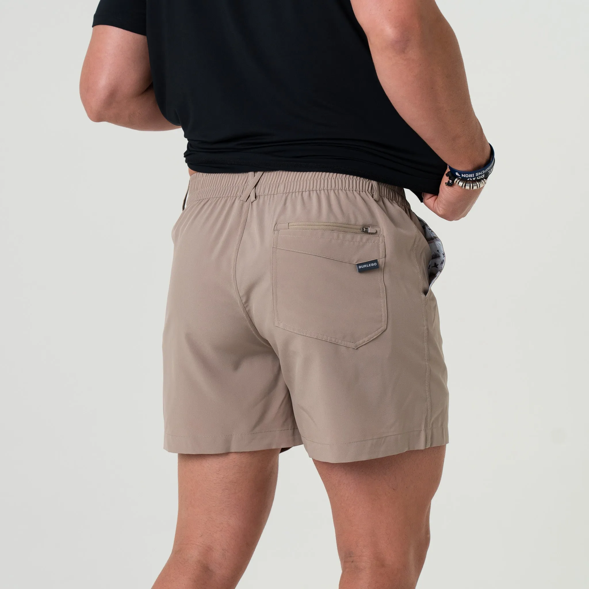 Everyday Short - Cobblestone Khaki - Duck Hunt Pocket soft fabric