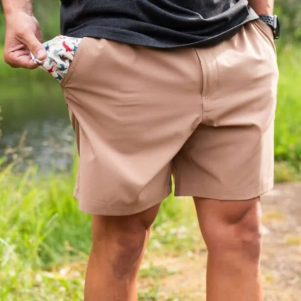 Everyday Short - Desert Tan - All Over Ducks Pocket wind proof