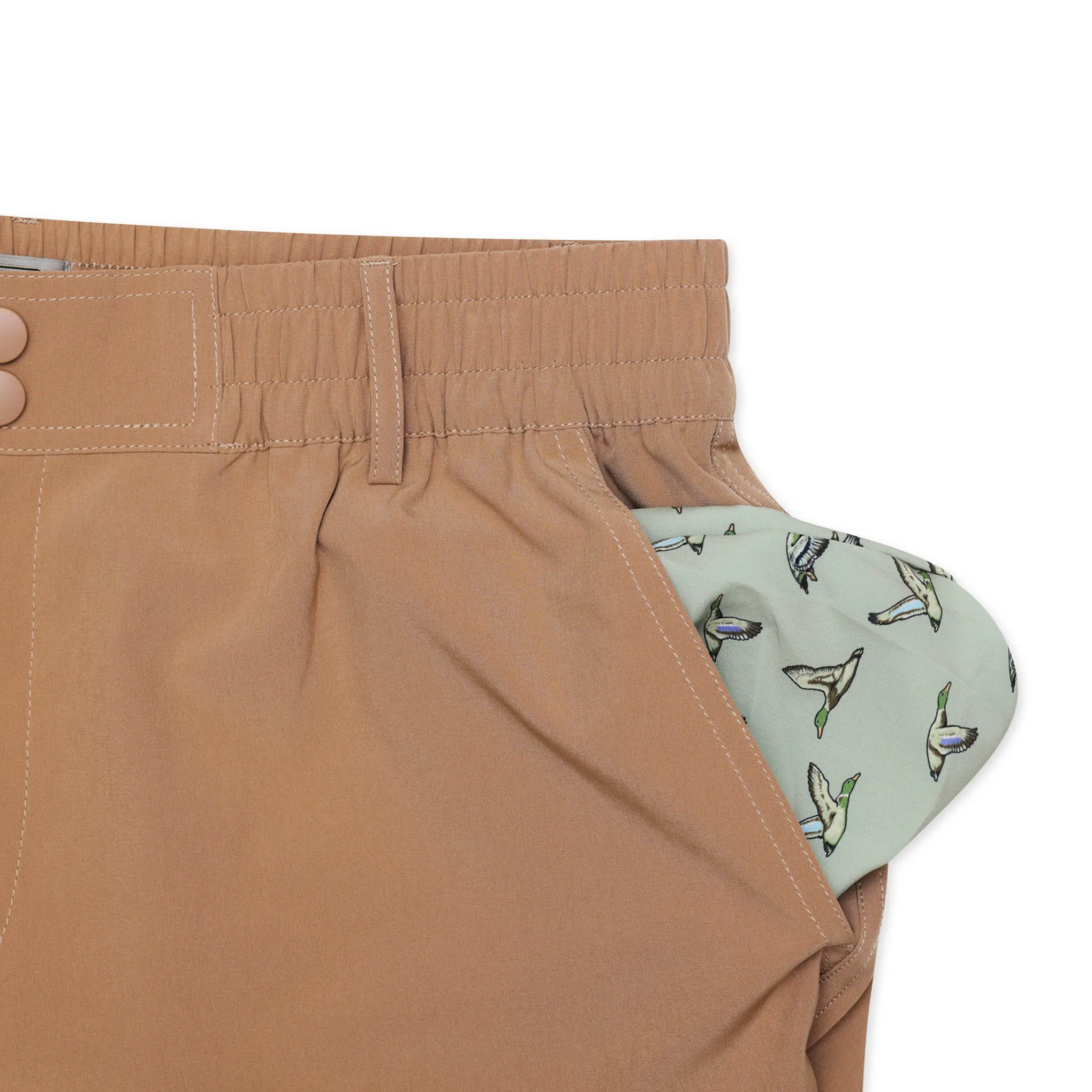 Everyday Short - Desert Tan - Flying Ducks Green Pocket autumn warm