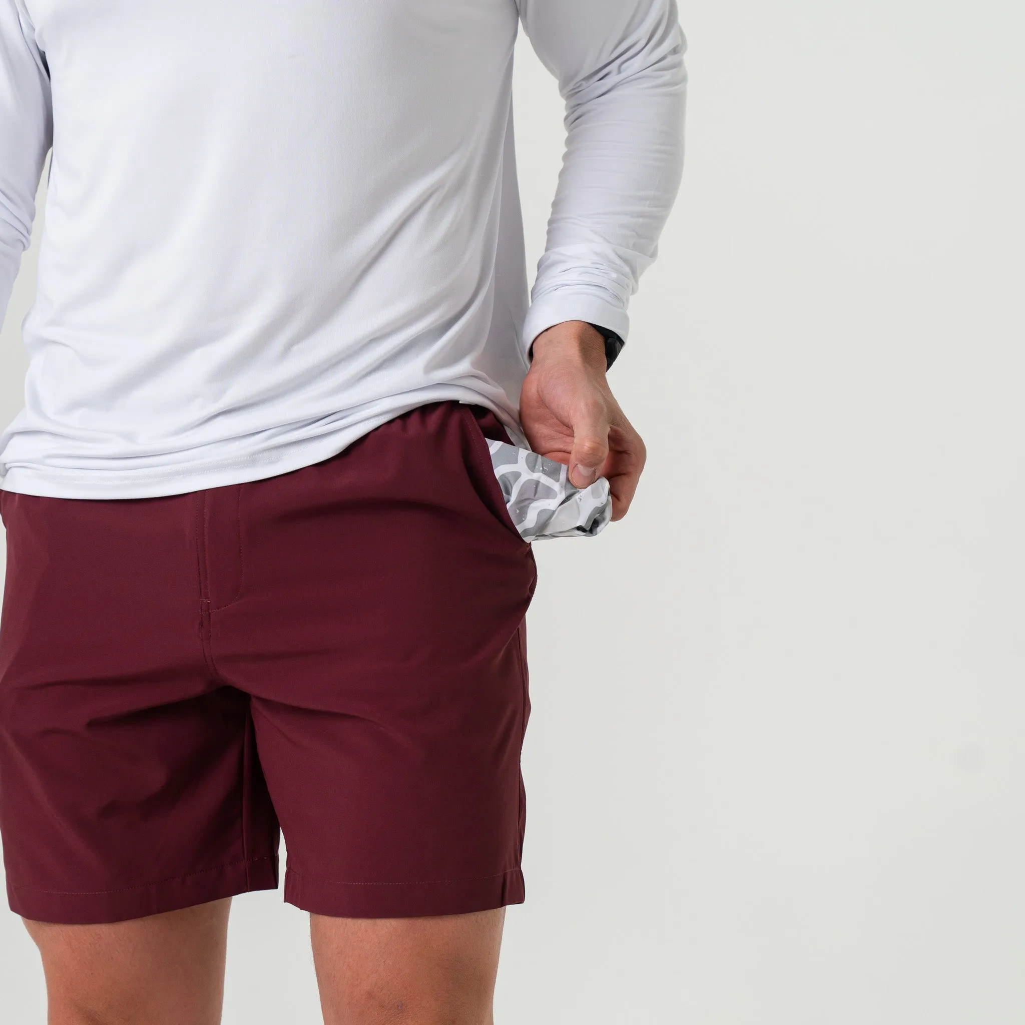 Everyday Short - Maroon - White Camo Pocket vibrant life