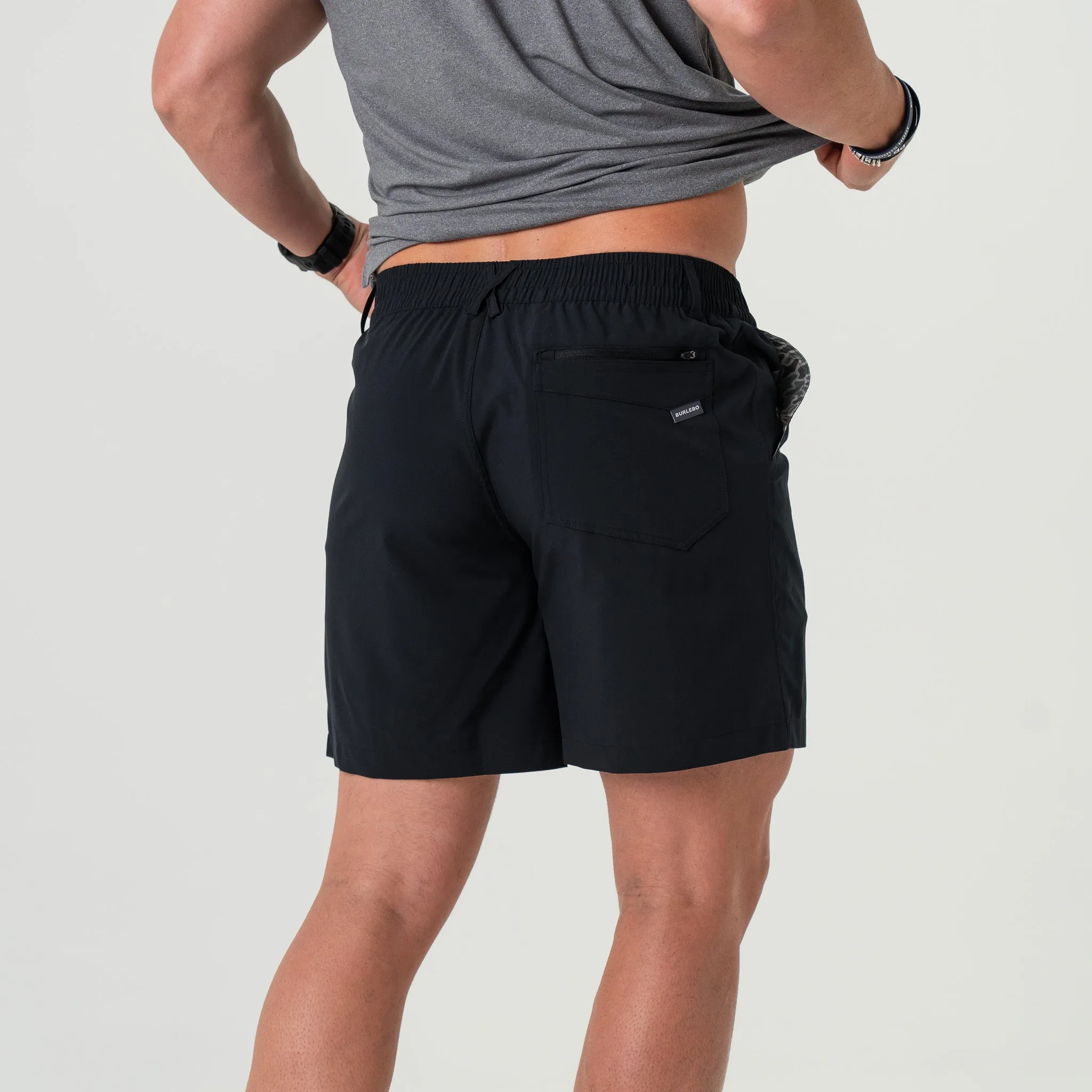 Everyday Short - Matte Black - Retro Duck Camo Pocket elegant look
