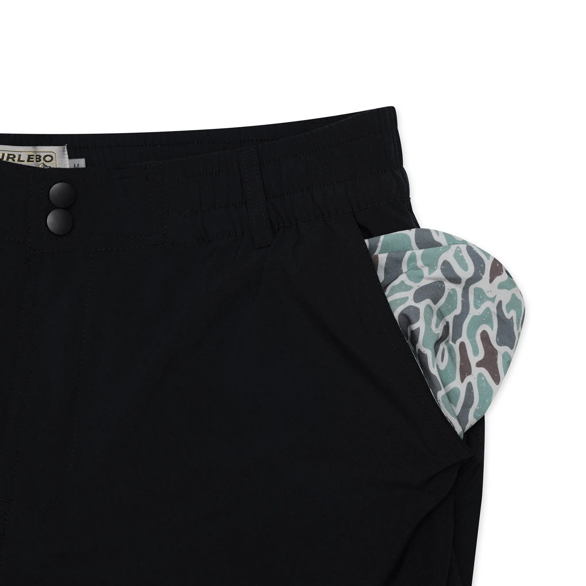 Everyday Short - Matte Black - Retro Duck Camo Pocket vintage sport