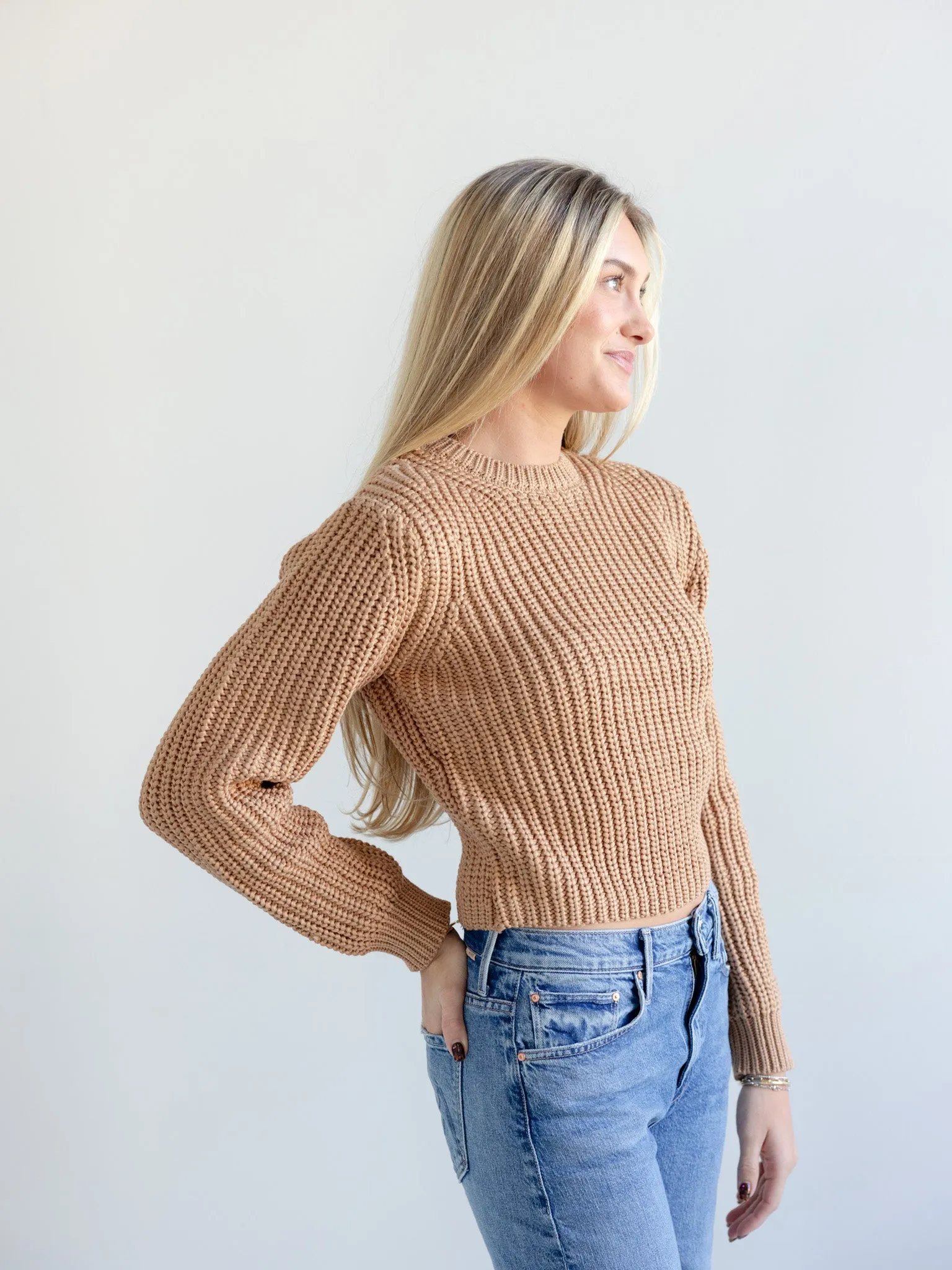 Farrah Knit Sweater Camel Neutral Mood