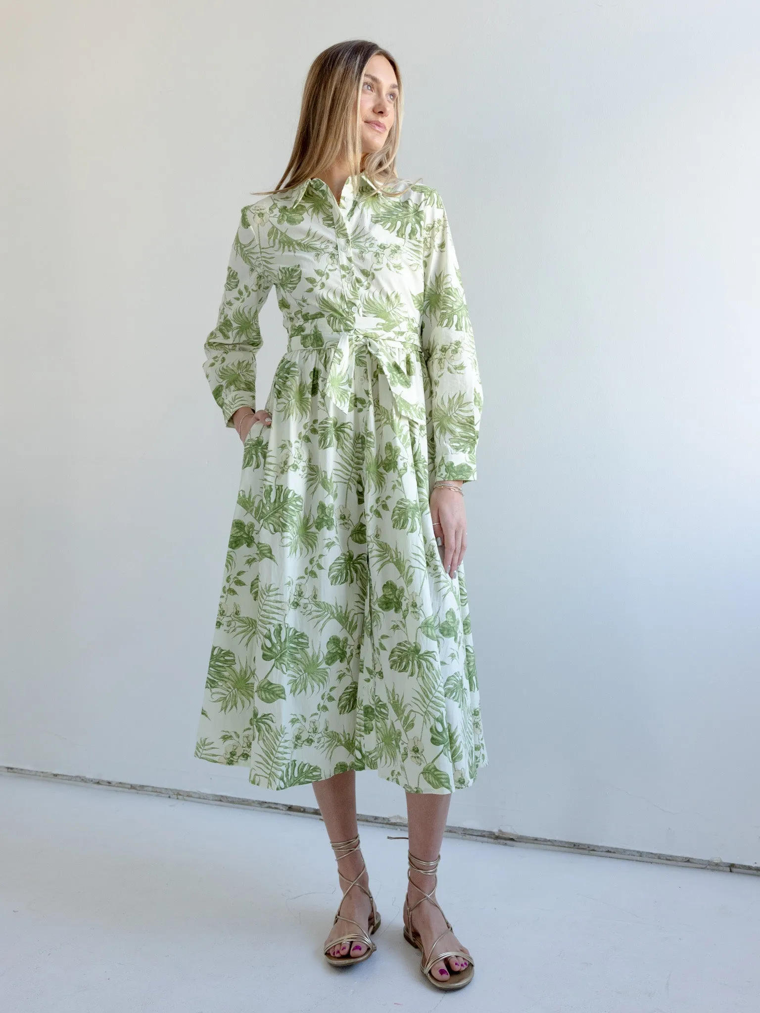 Fern Belted Midi Dress skin vibe