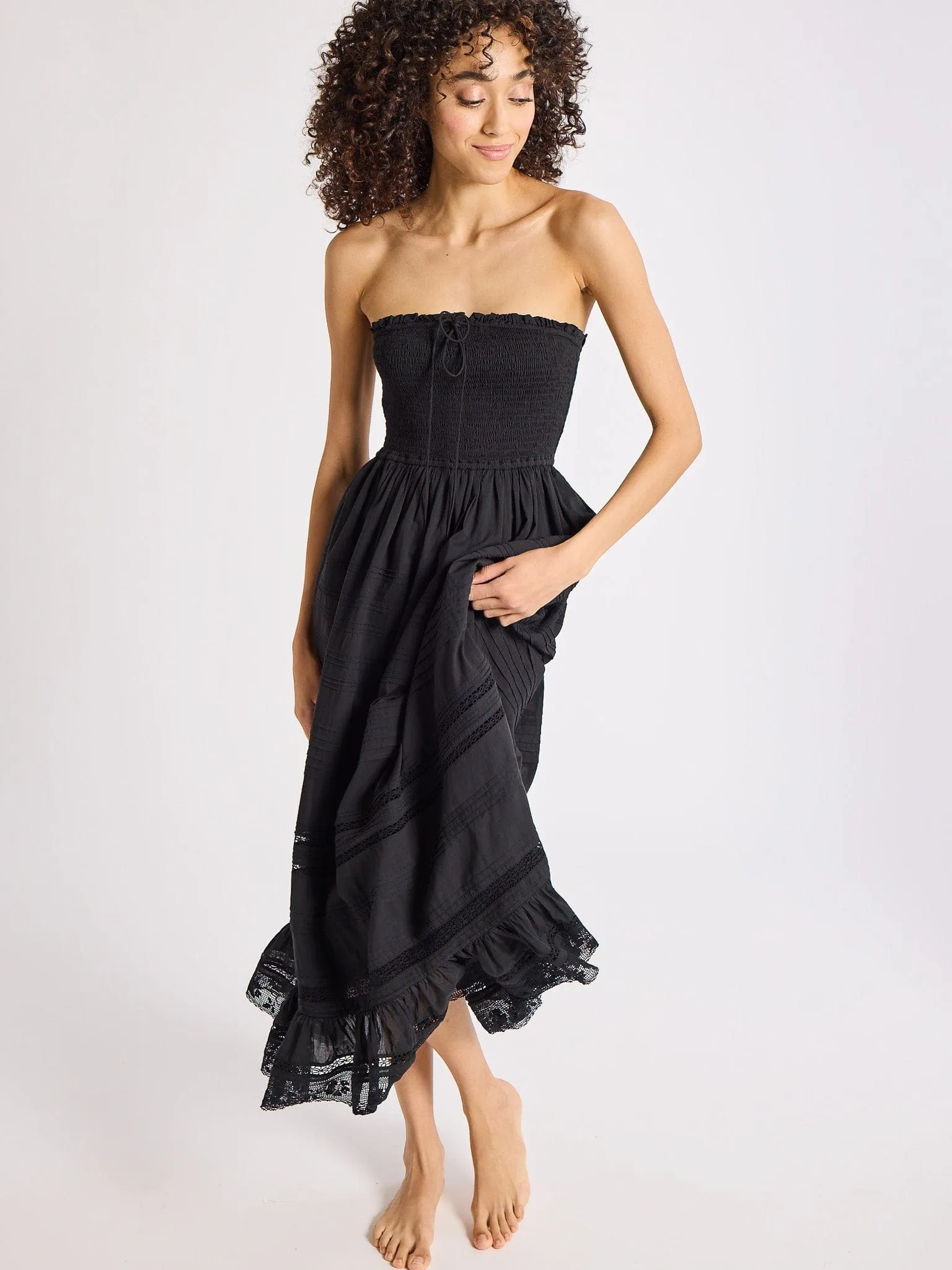 Florence Dress in Black mix tone