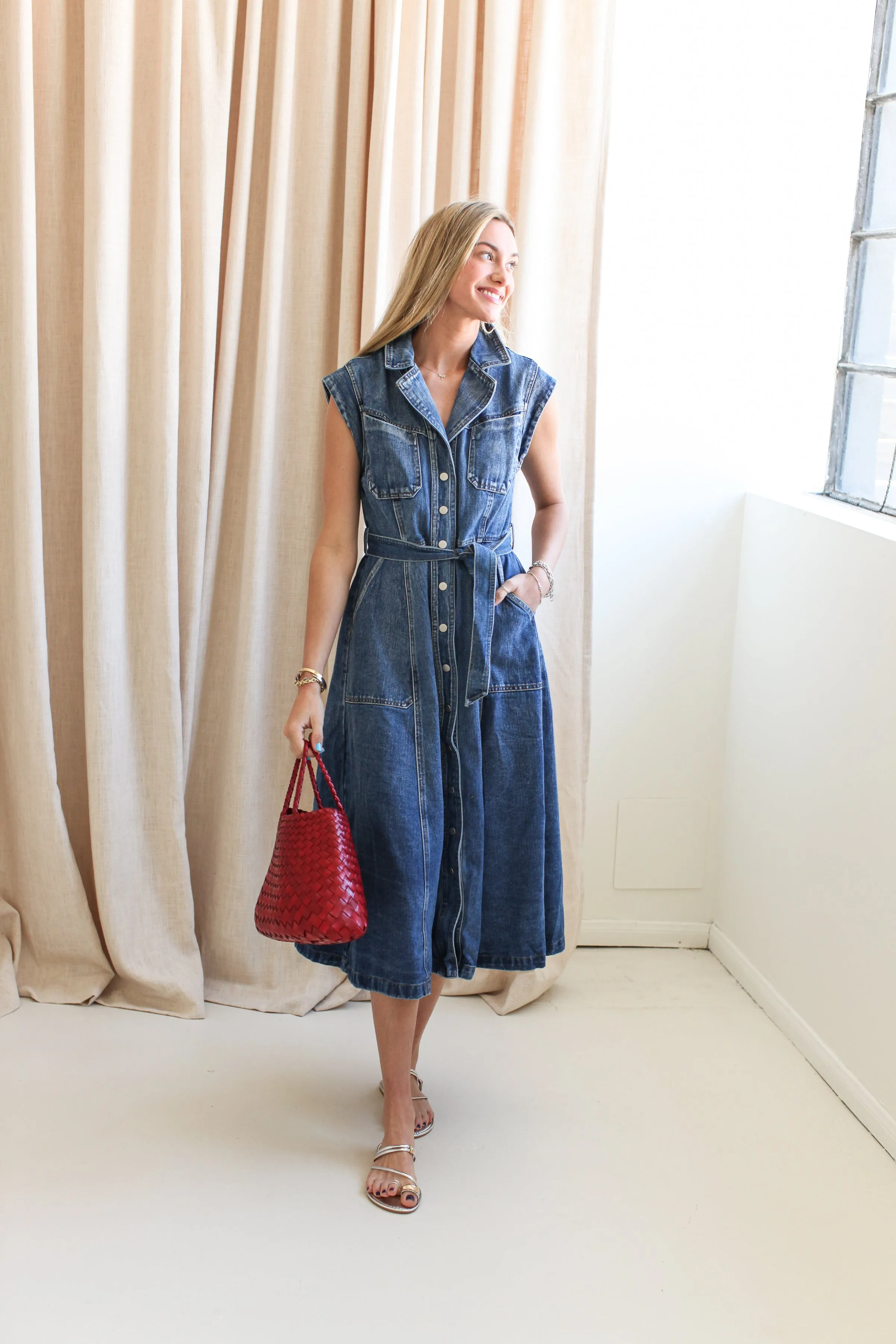 Frances Denim Midi Dress soft harmony