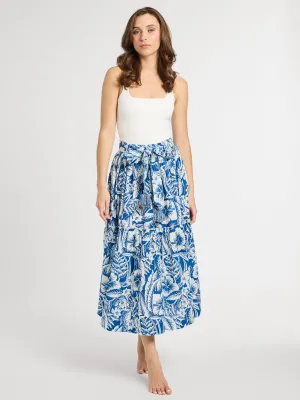 Francoise Skirt in Blue Hibiscus trend symbol