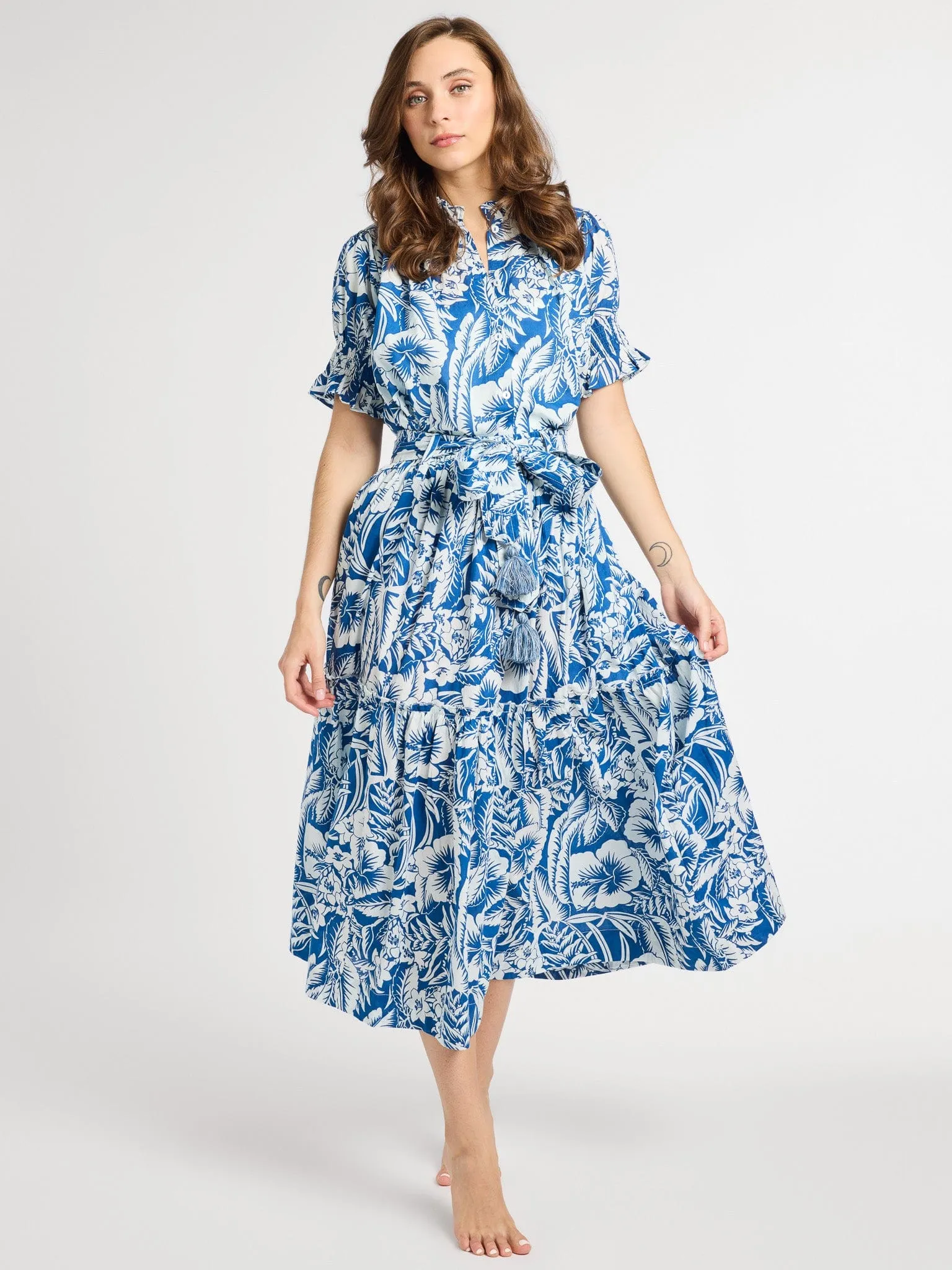 Francoise Skirt in Blue Hibiscus mature style
