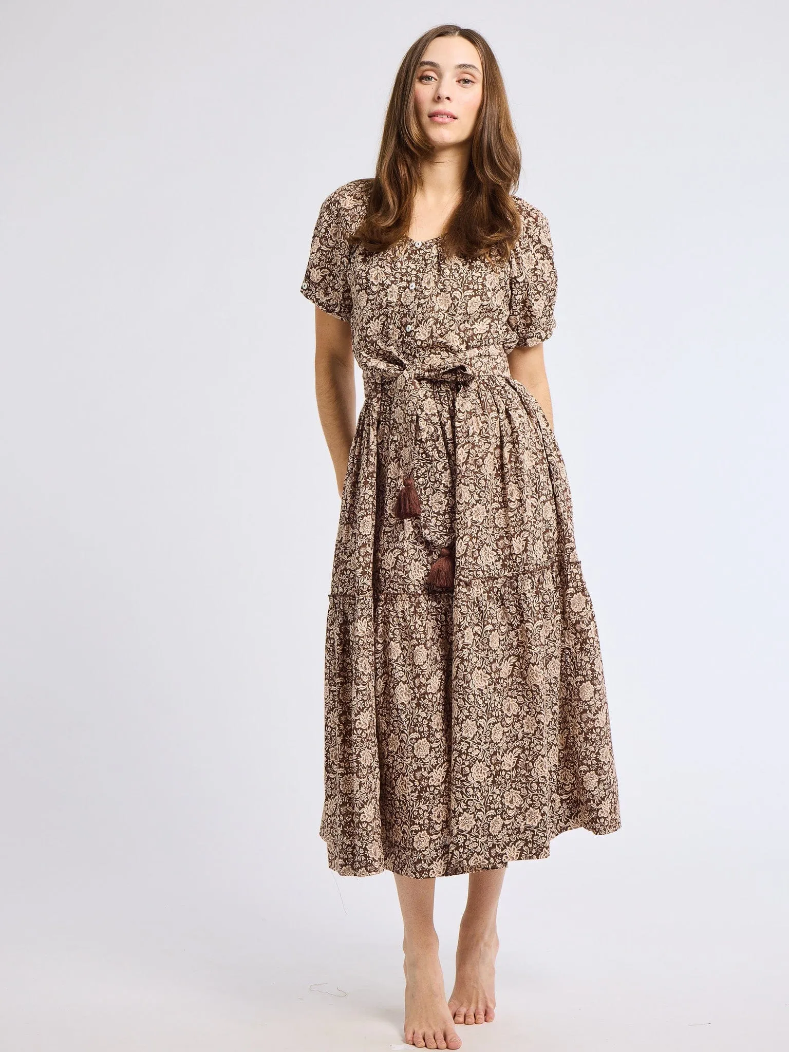 Francoise Skirt in Cocoa Floral youthful air