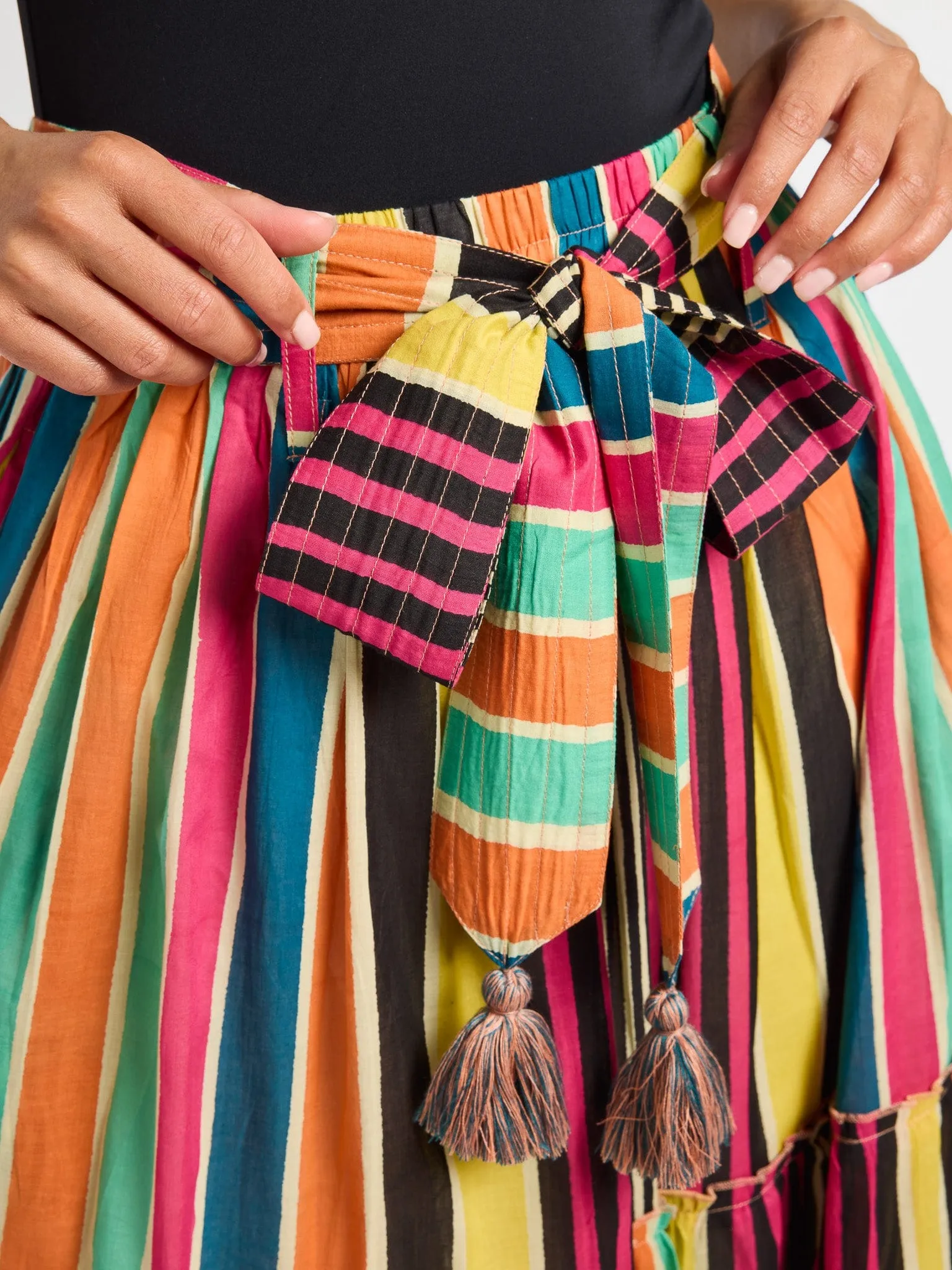 Francoise Skirt in Ibiza Stripe popular trend