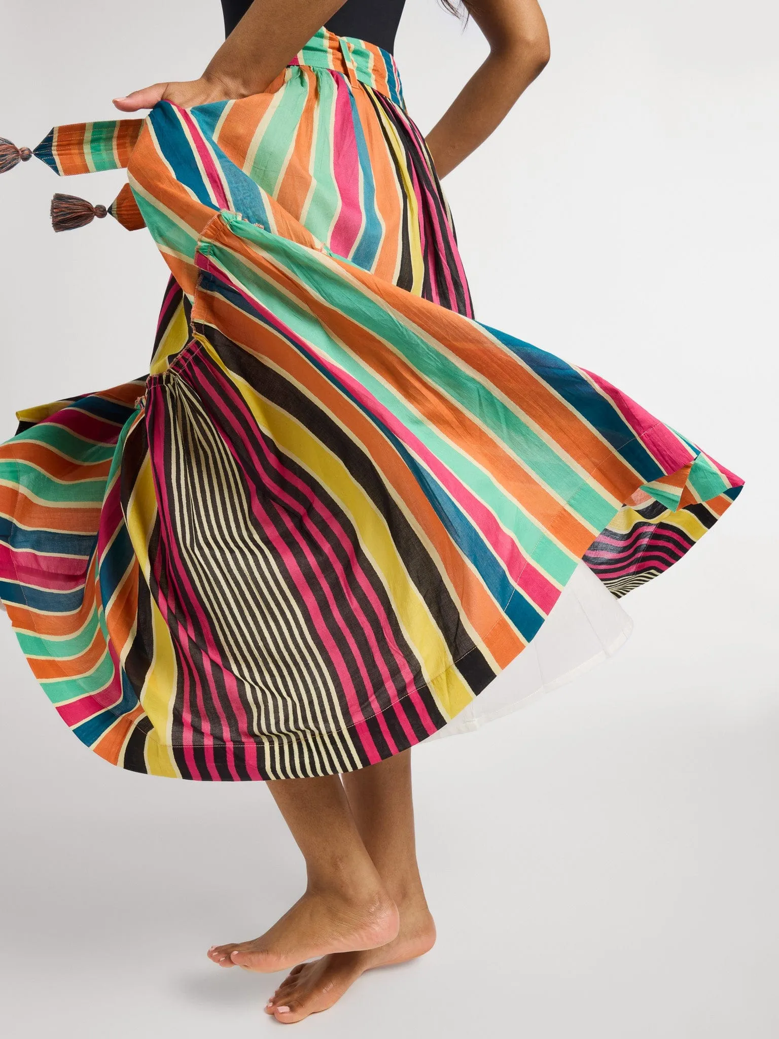 Francoise Skirt in Ibiza Stripe skin friendly