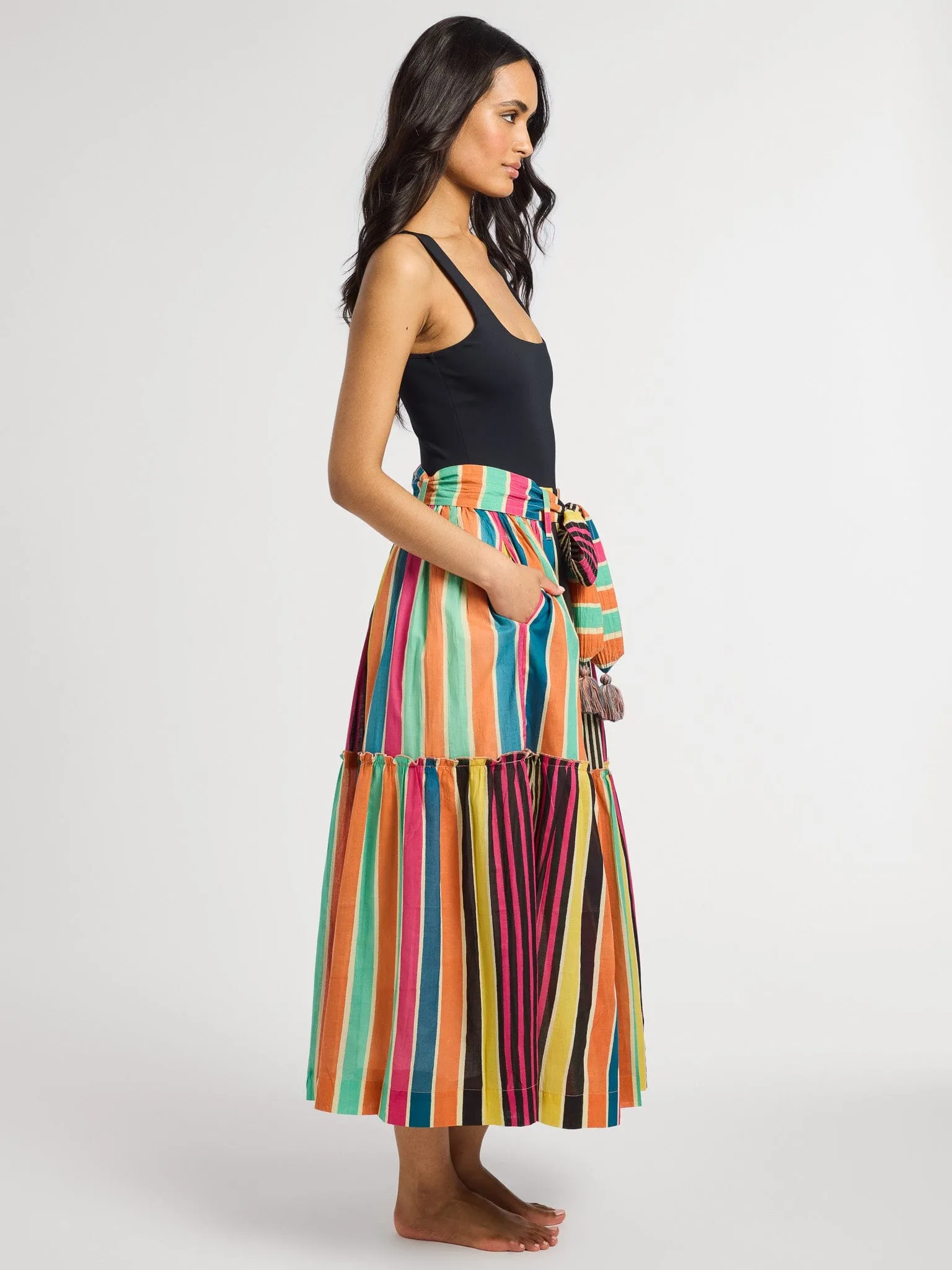 Francoise Skirt in Ibiza Stripe breeze feel