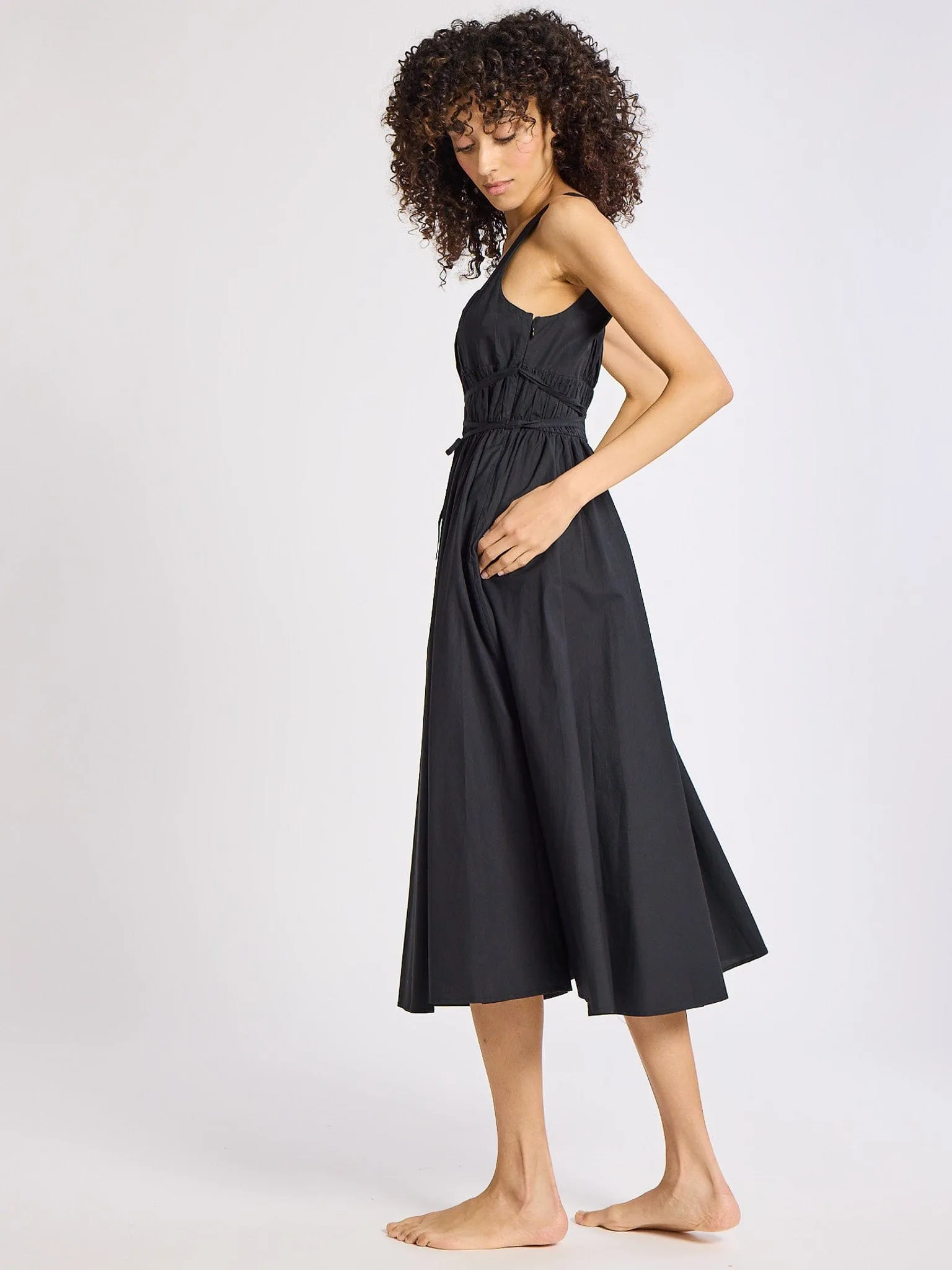 Frannie Dress in Black tropical feel
