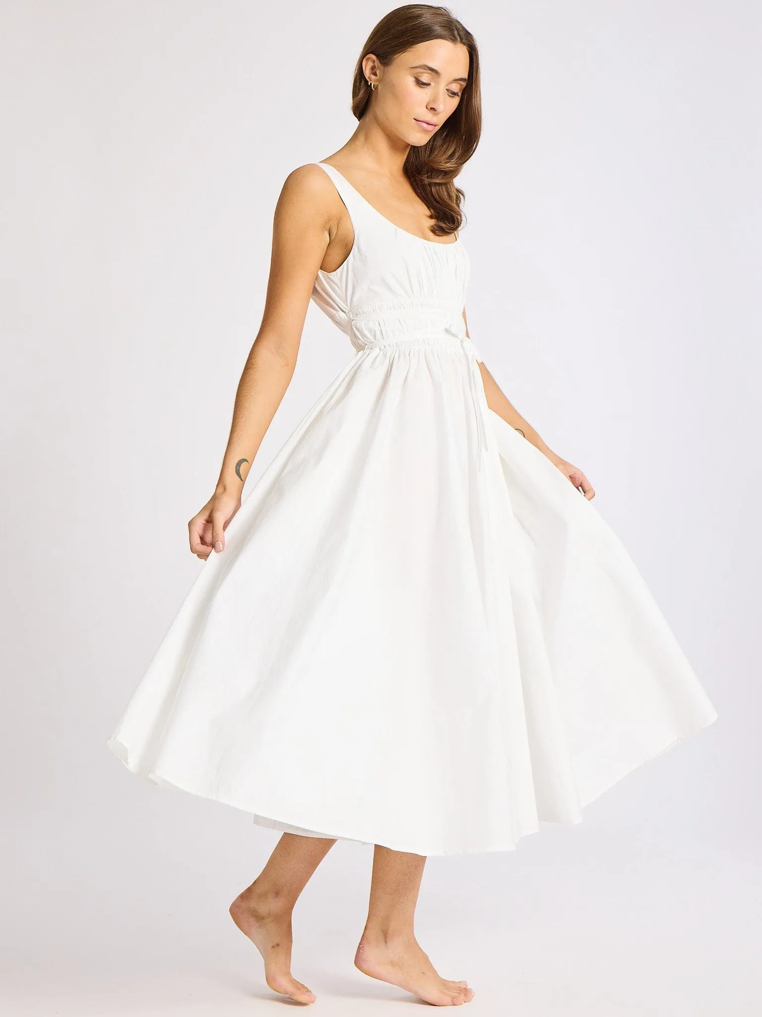 Frannie Dress in White fresh tone