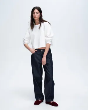 French Terry Cut-Off Sweatshirt - White Daily Comfort