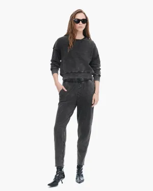 French Terry Pigment Wash Crew Neck Sweatshirt - Black Layer Looks