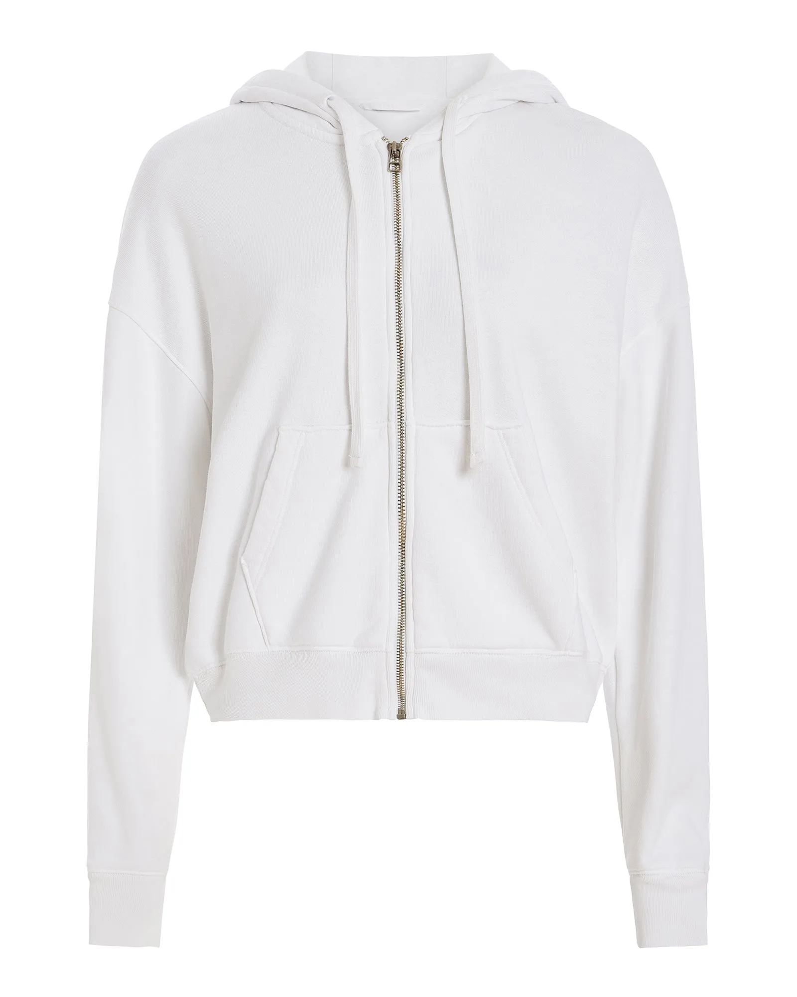 French Terry Pigment Wash Zip-Up Hoodie - White Sky Blue