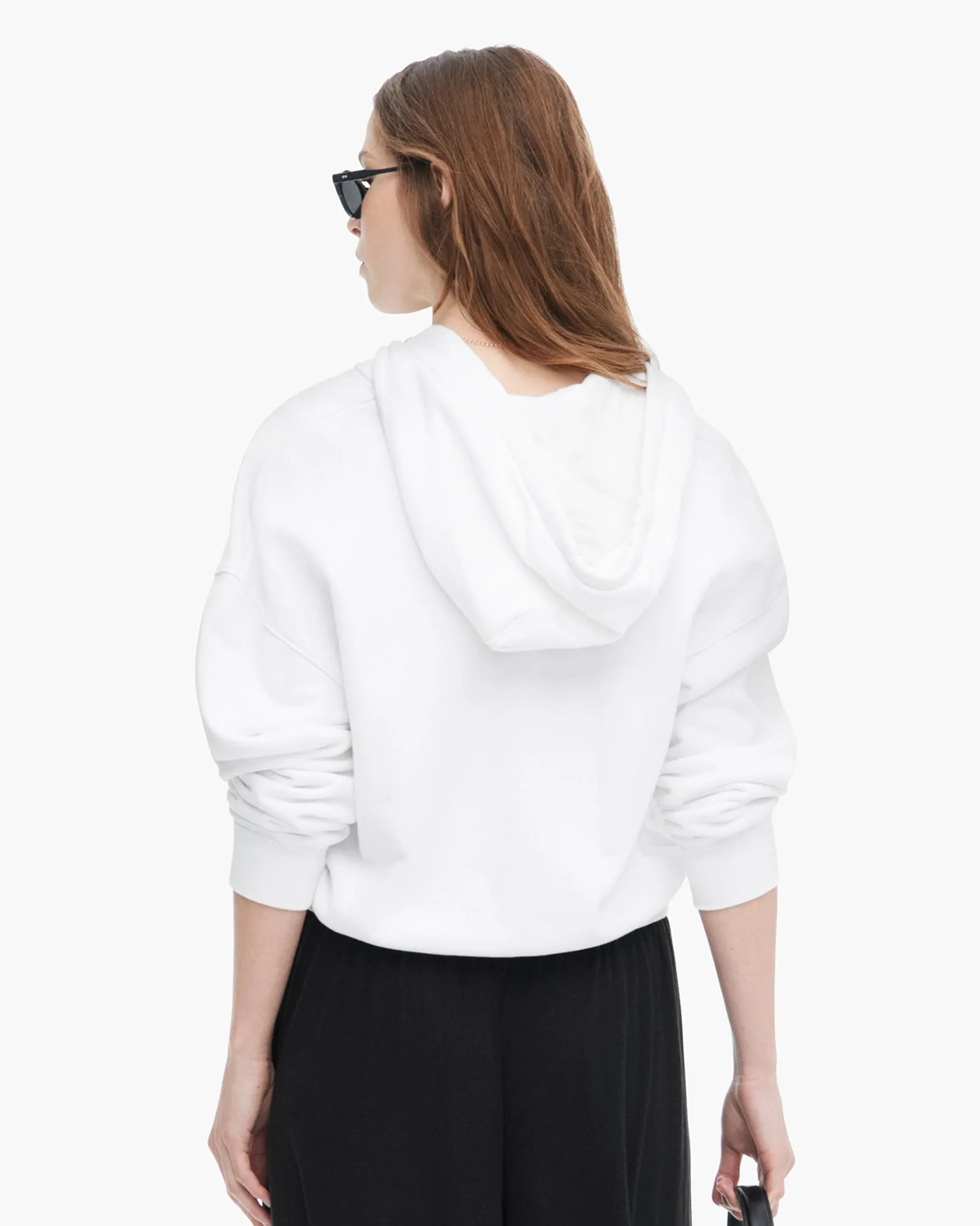 French Terry Pigment Wash Zip-Up Hoodie - White Smart Layer