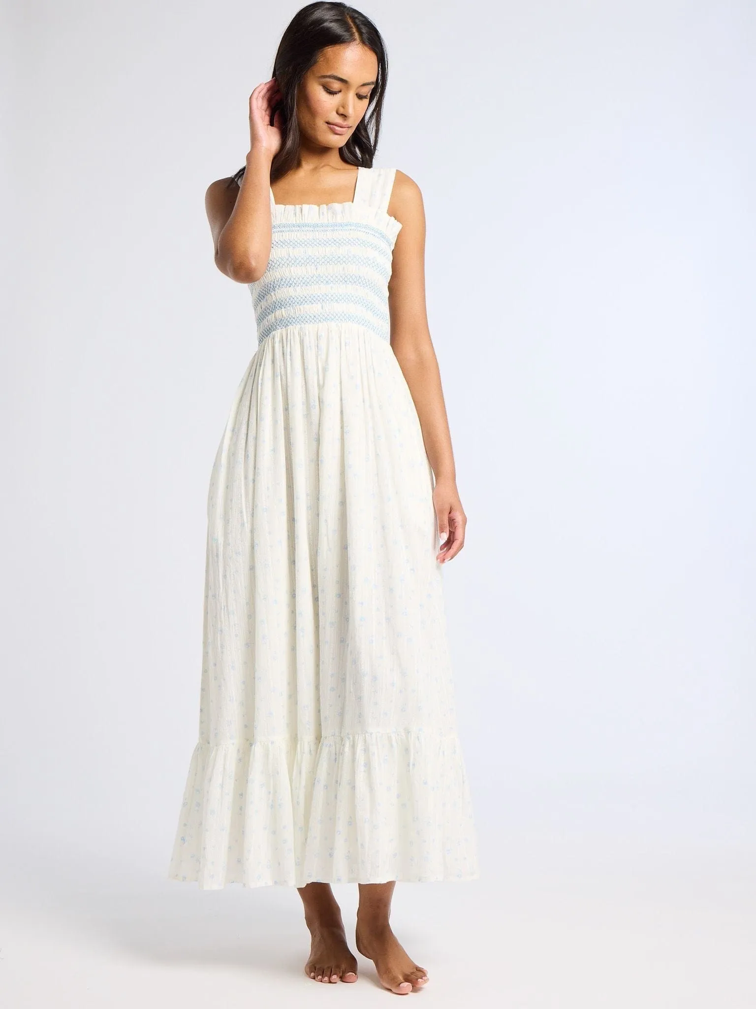 Garden Dress in Blue Flora cool mix