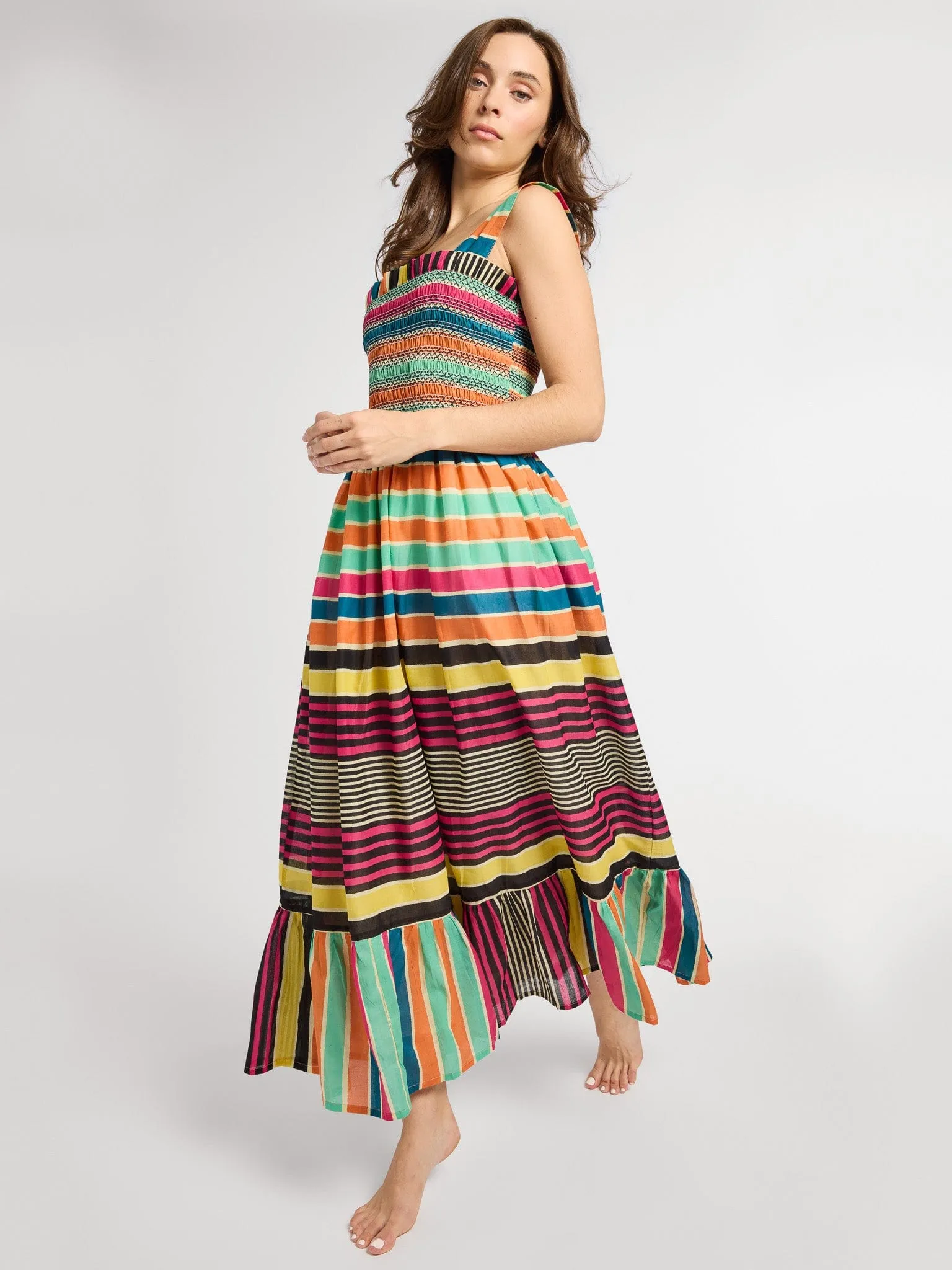 Garden Dress in Ibiza Stripe airy comfort