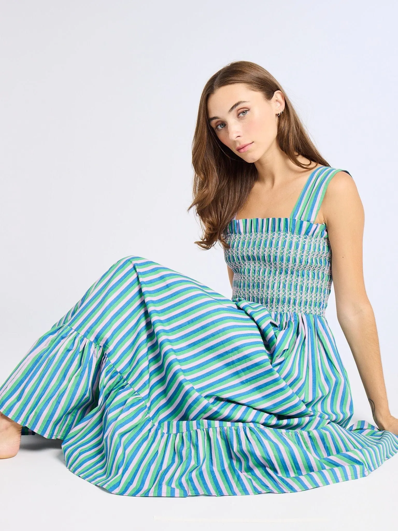 Garden Dress in Printemps Stripe sun ready