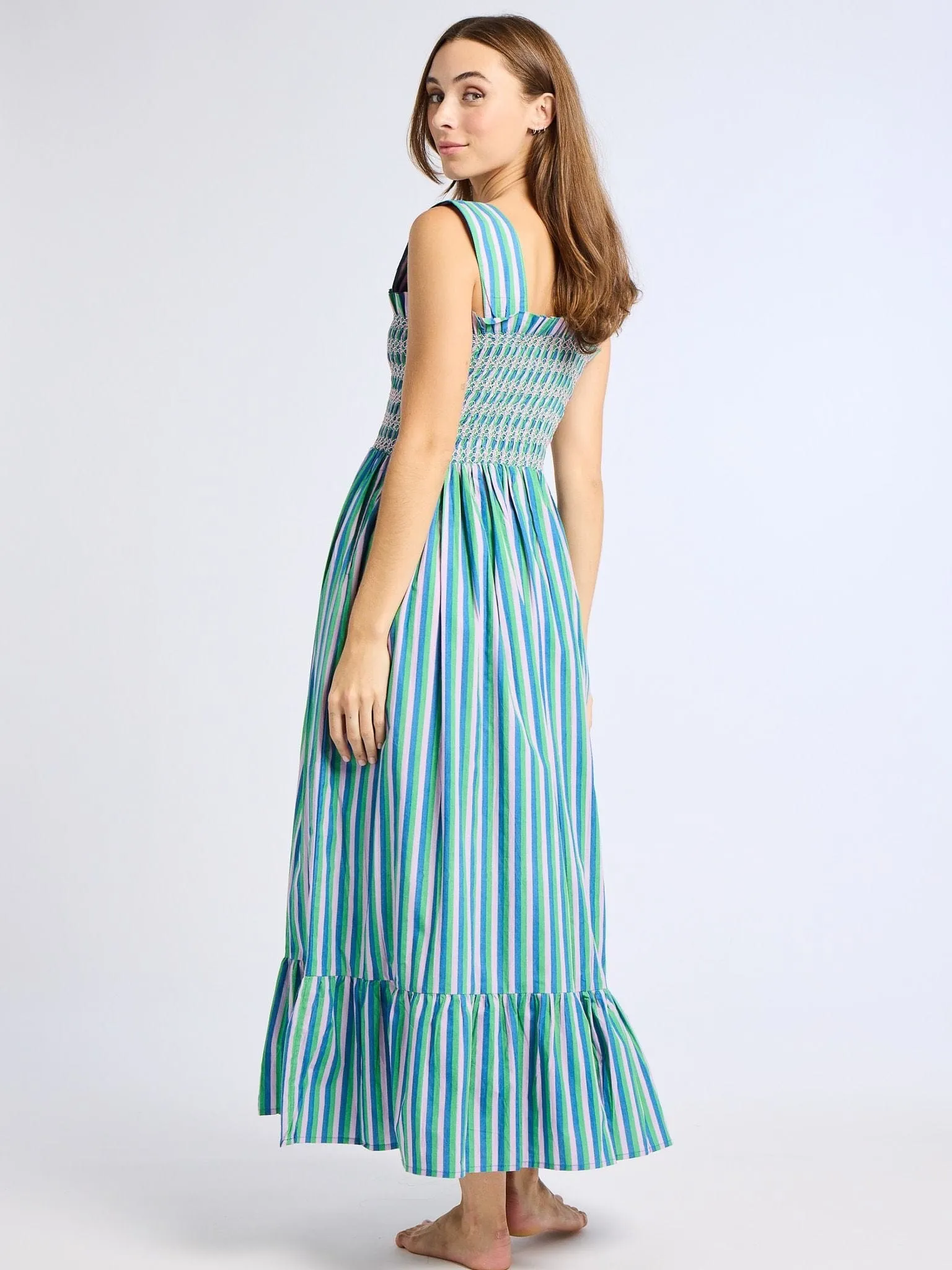 Garden Dress in Printemps Stripe muted glam