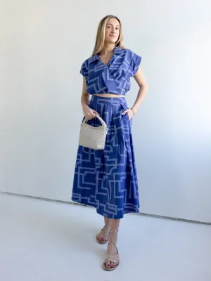 Geometric Midi Skirt youthful memory