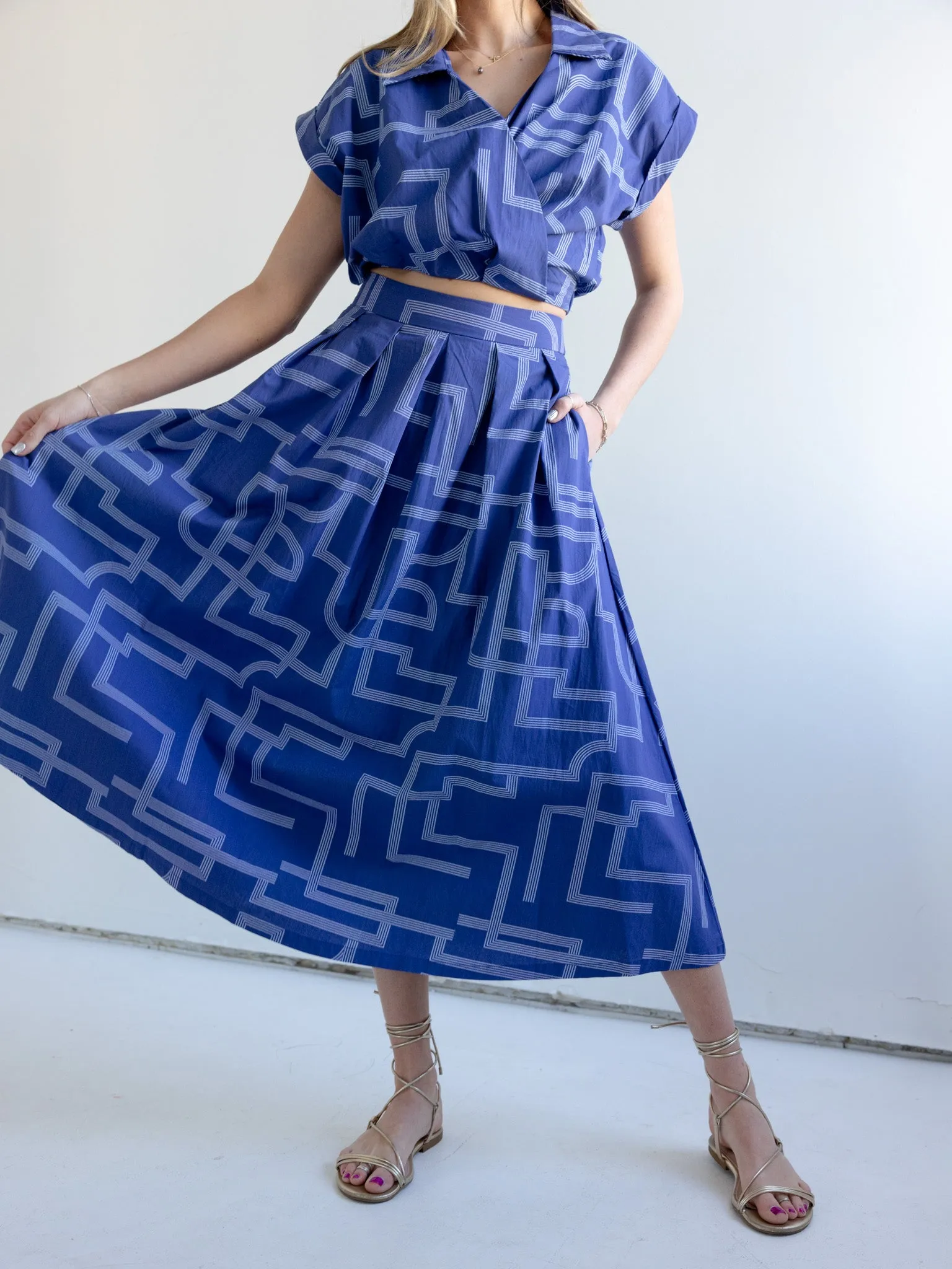 Geometric Midi Skirt culture flow