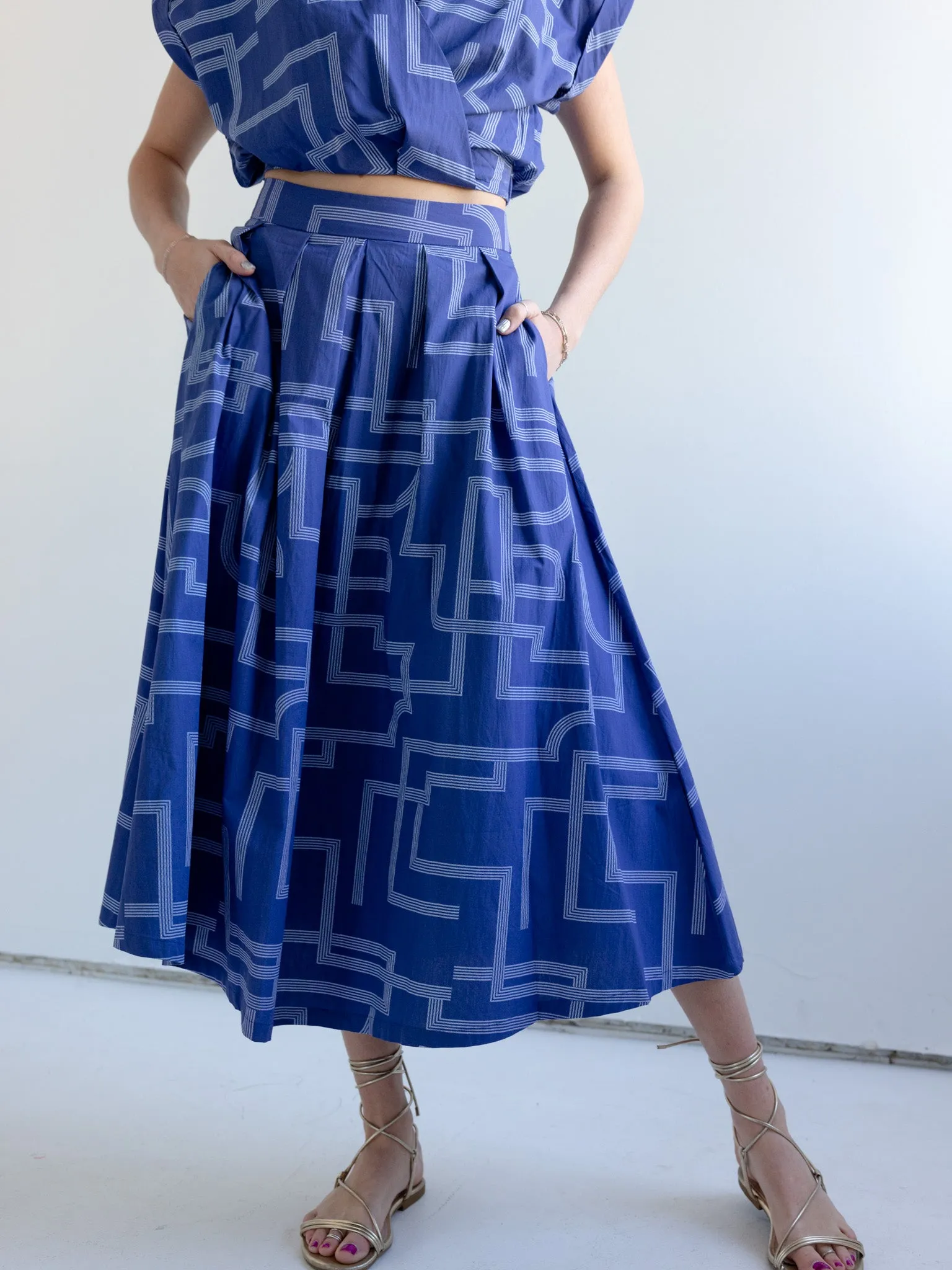 Geometric Midi Skirt detail work
