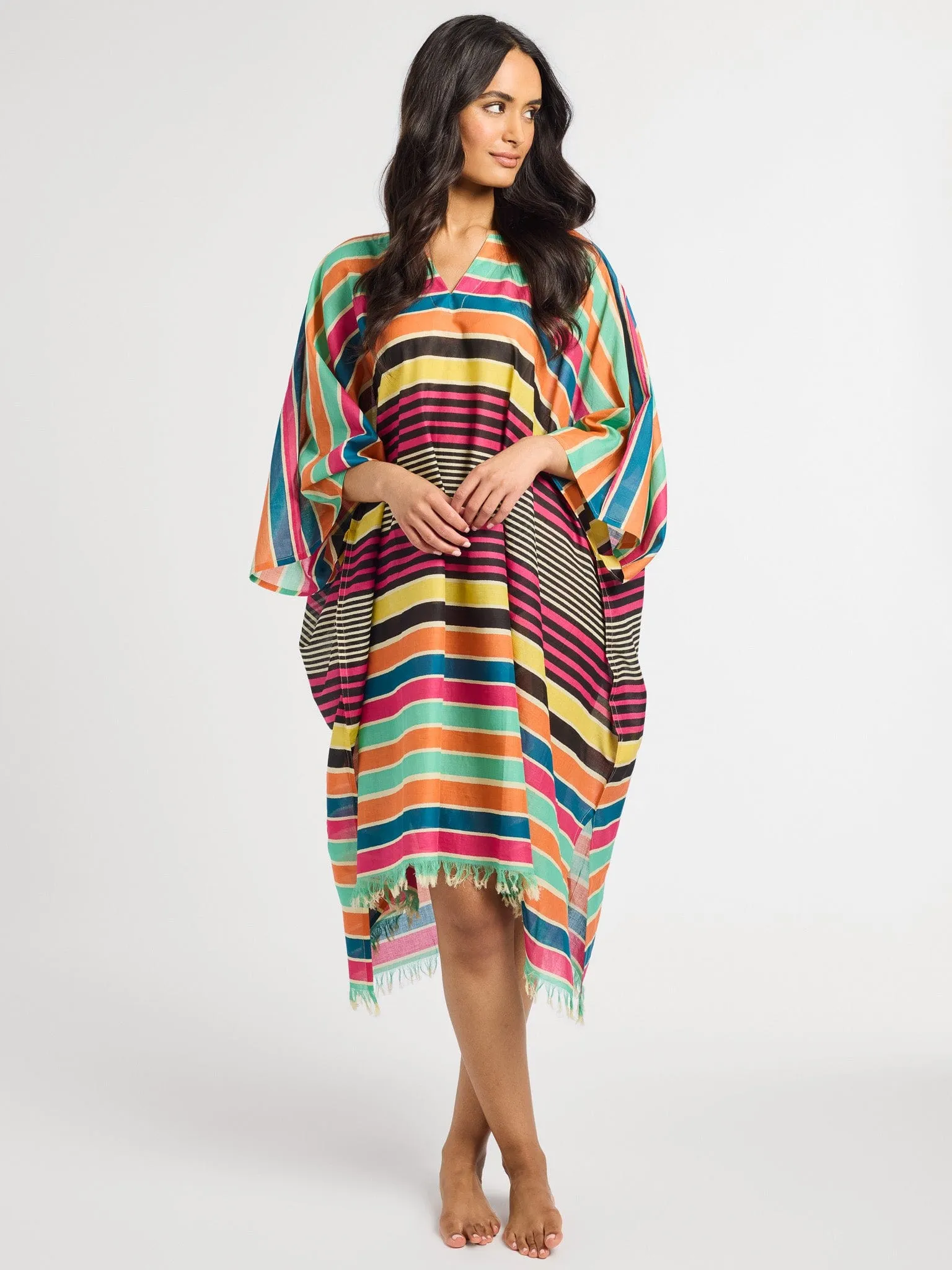 Georgia Caftan in Ibiza Stripe off duty