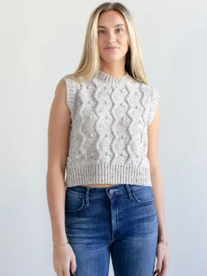 GiGi Bubble Vest in Natural Speckle Layered Mood
