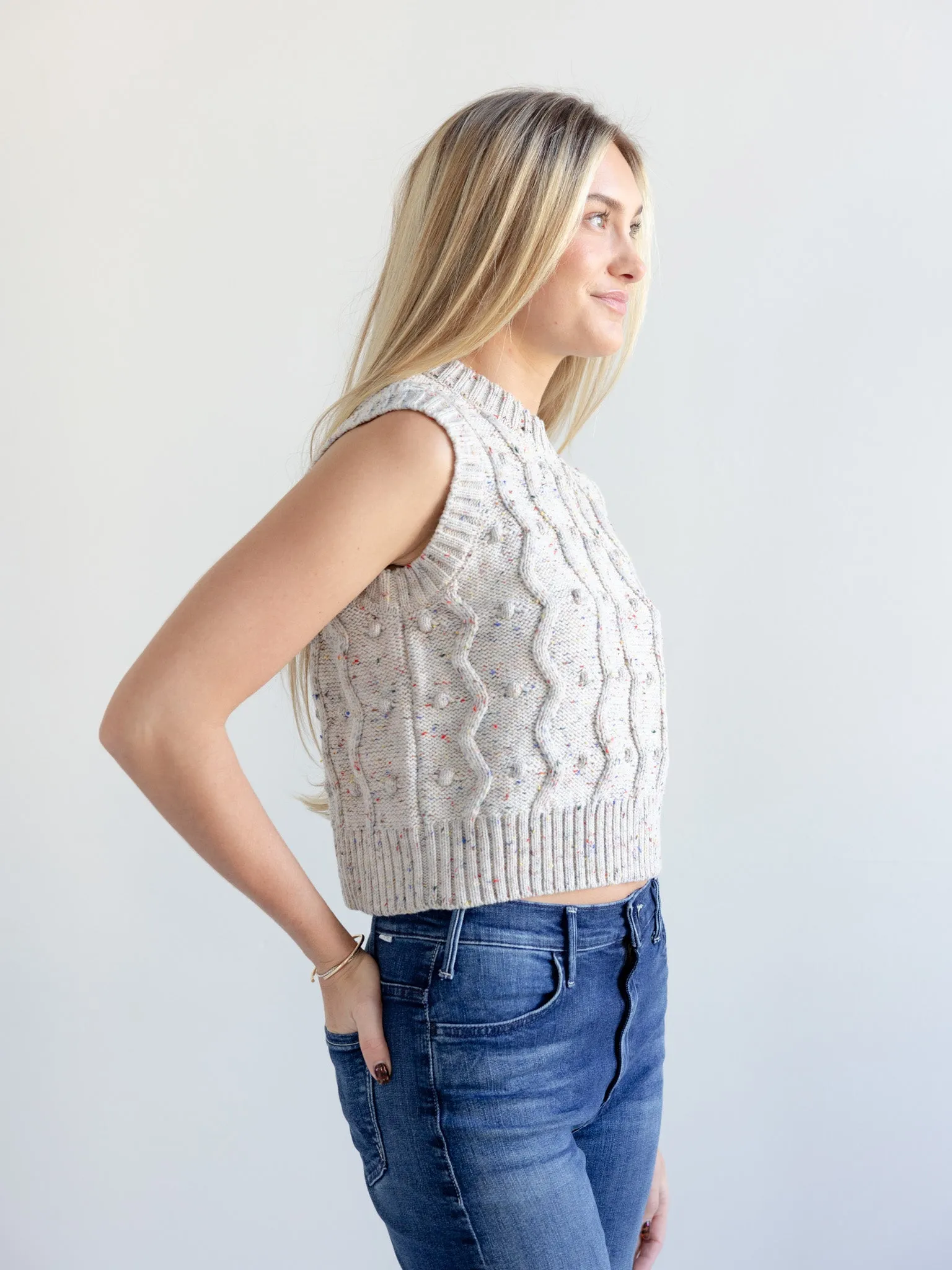 GiGi Bubble Vest in Natural Speckle Campus Cool