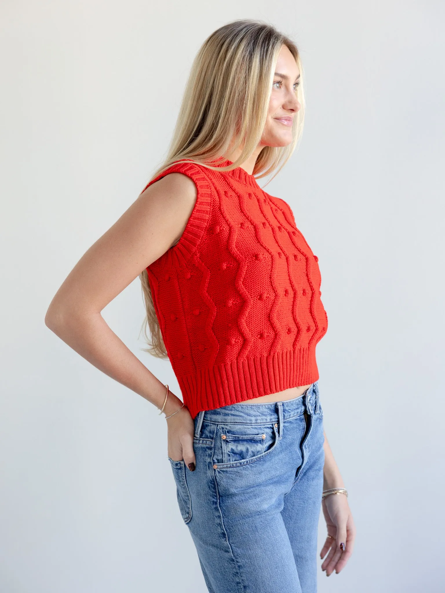 GiGi Bubble Vest in Red Casual Ease