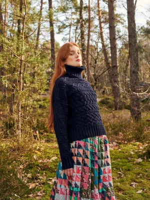 GiGi Cable Sweater Navy Style Tone