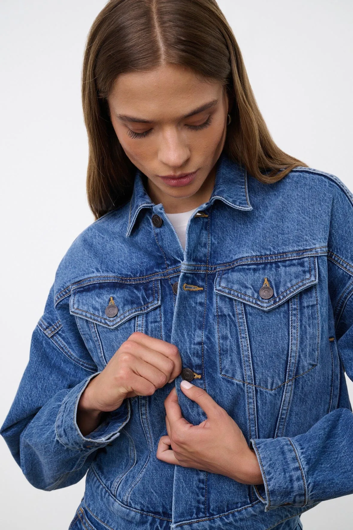 GLEN DENIM JACKET | VINTAGE WASH warm fleece