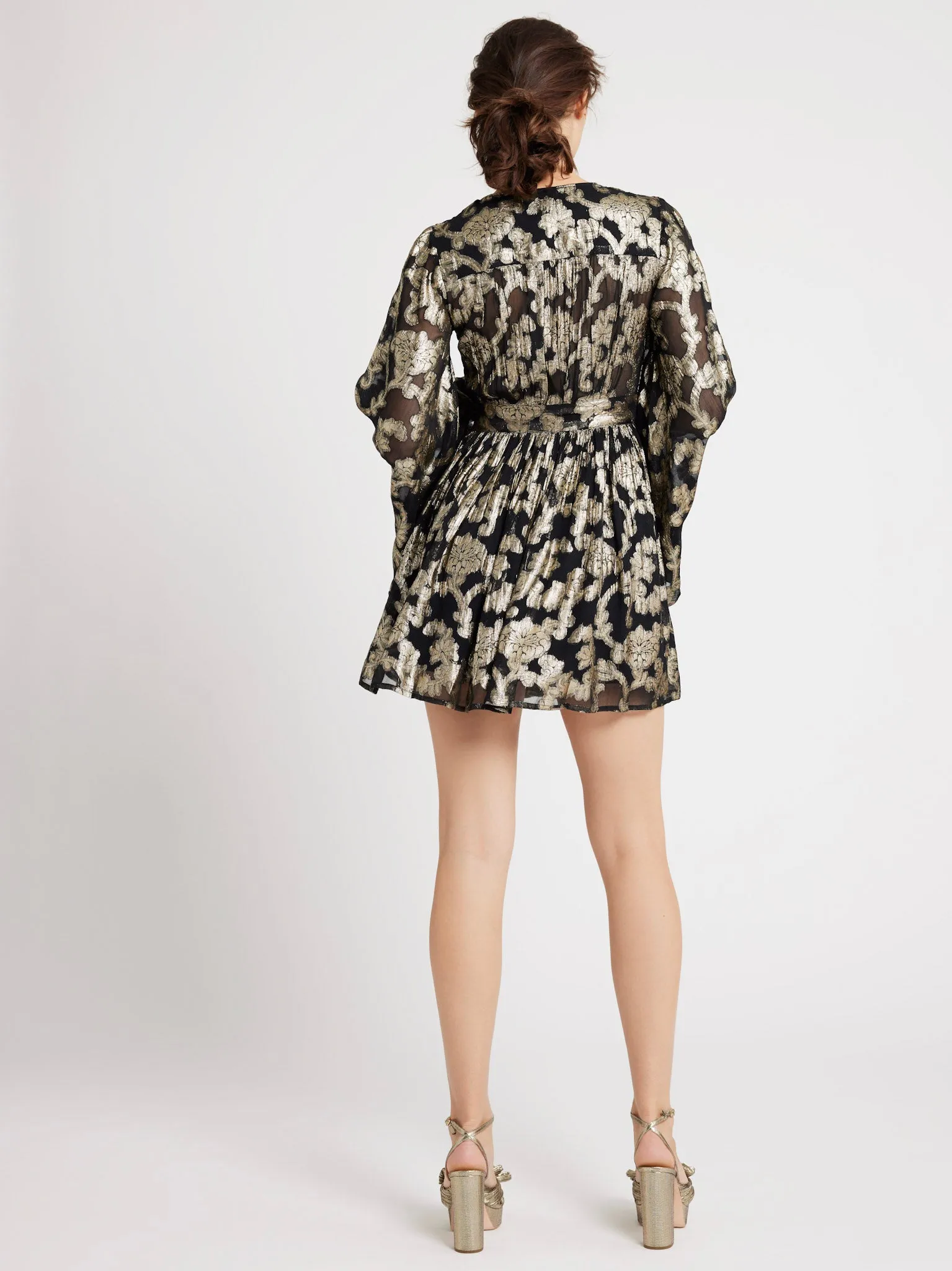 Goldie Dress in Metallic Jacquard muted glam