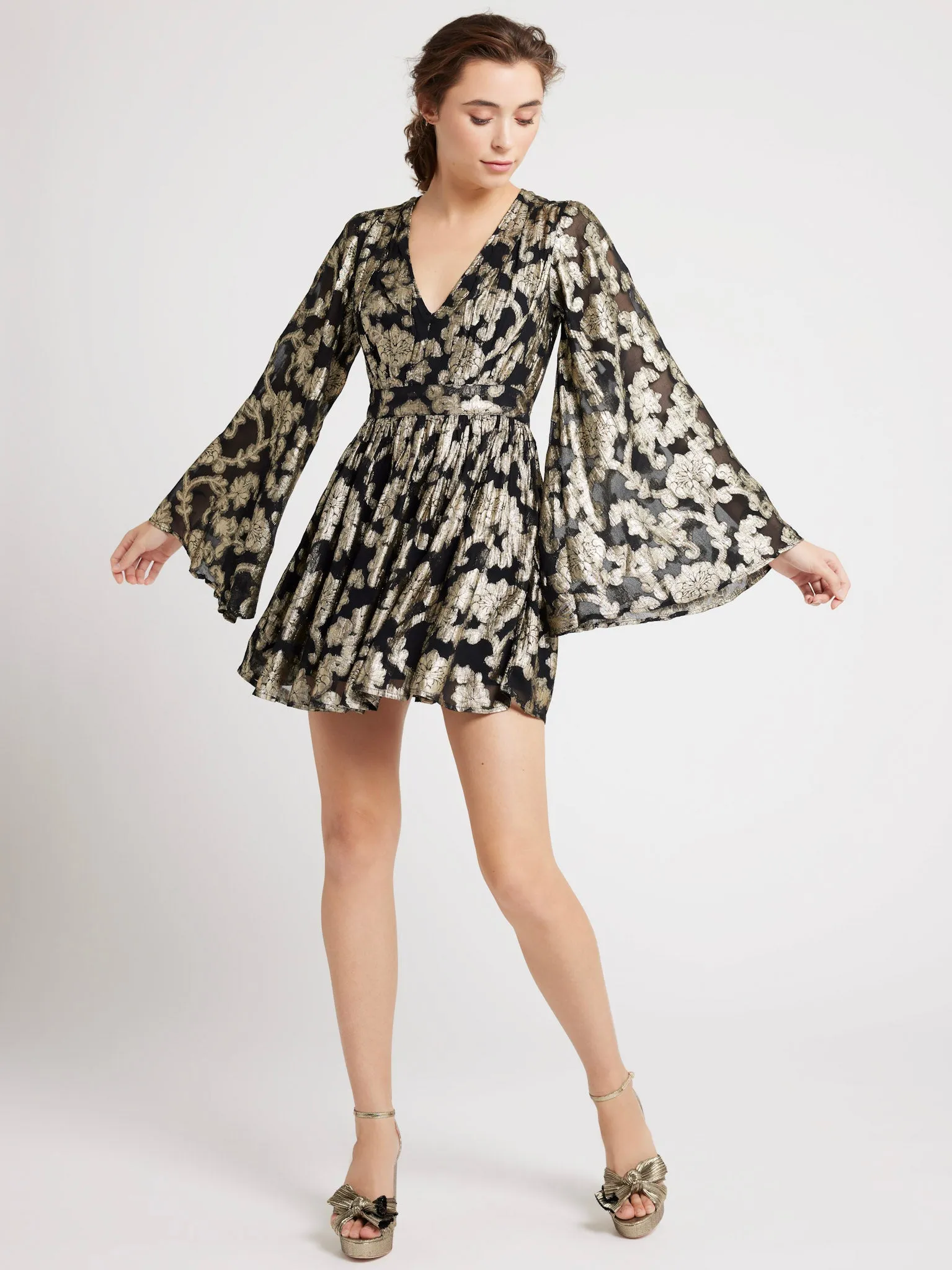 Goldie Dress in Metallic Jacquard lounge set