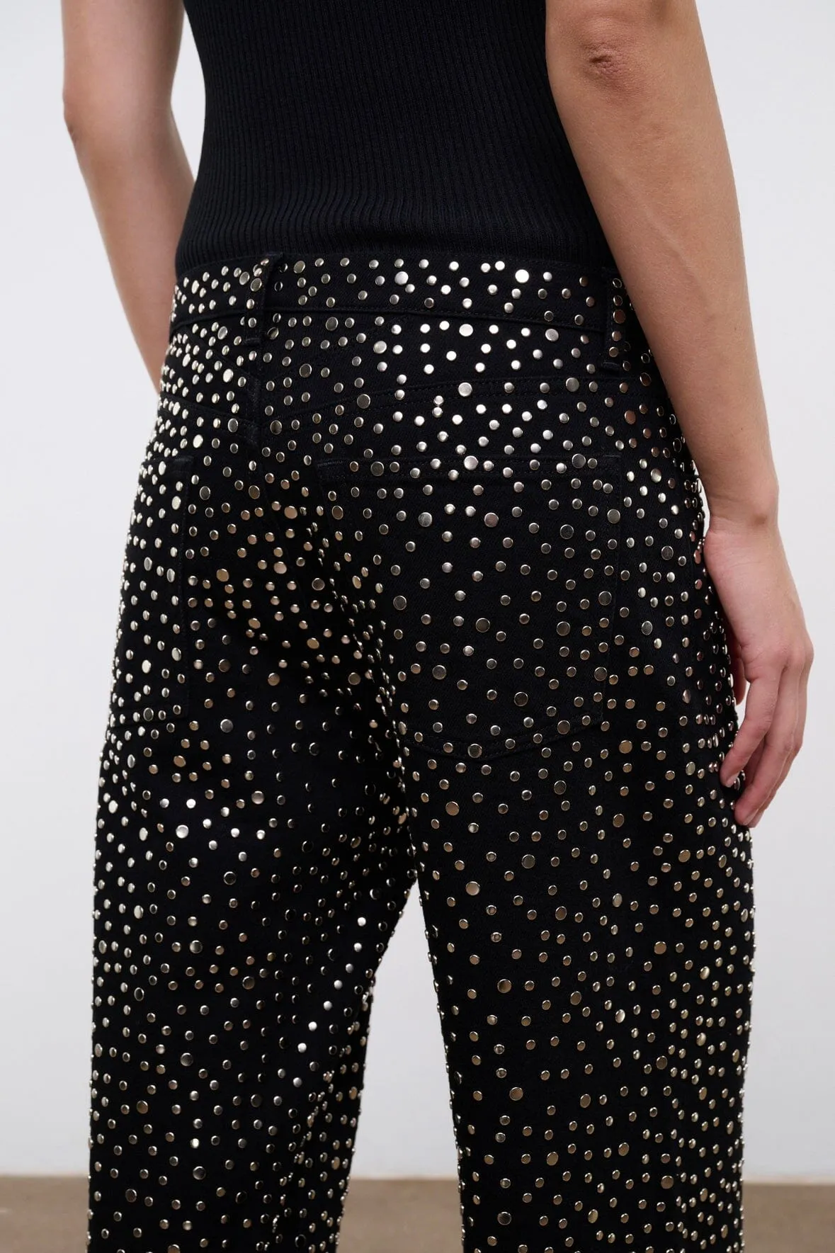 GUS STUDDED RELAXED JEAN | BLACK casual versatile