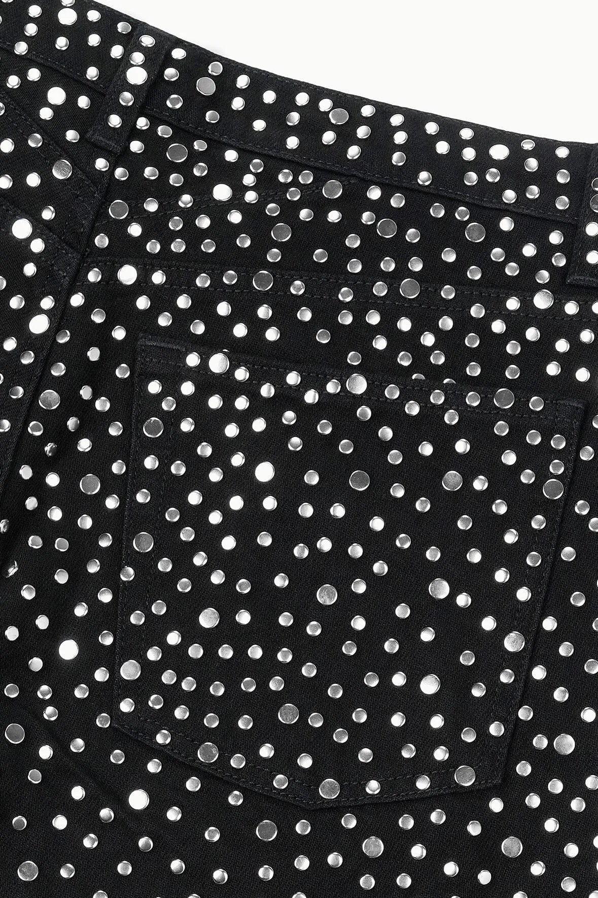 GUS STUDDED RELAXED JEAN | BLACK flexible cut